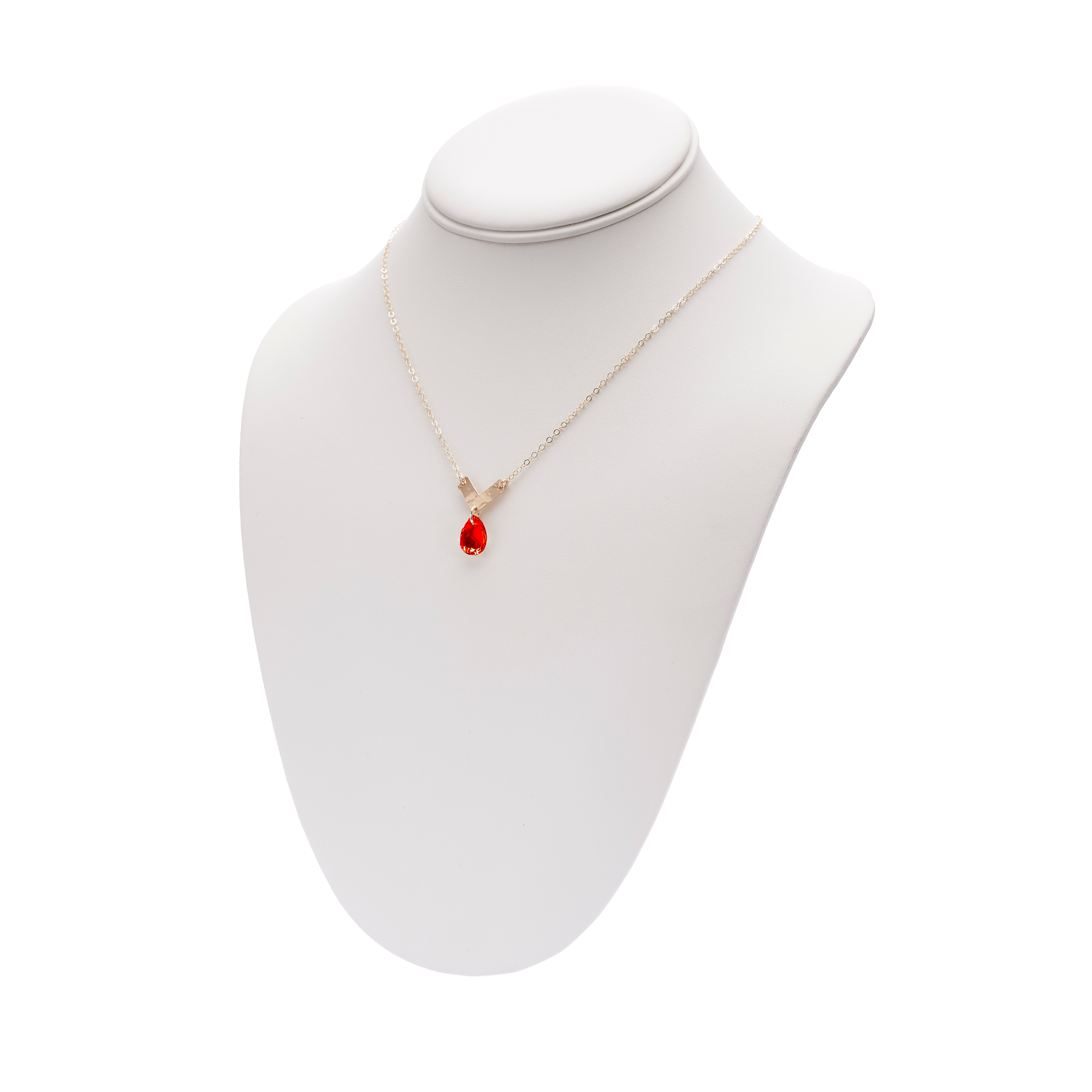 Chevron Crystal Drop Necklace