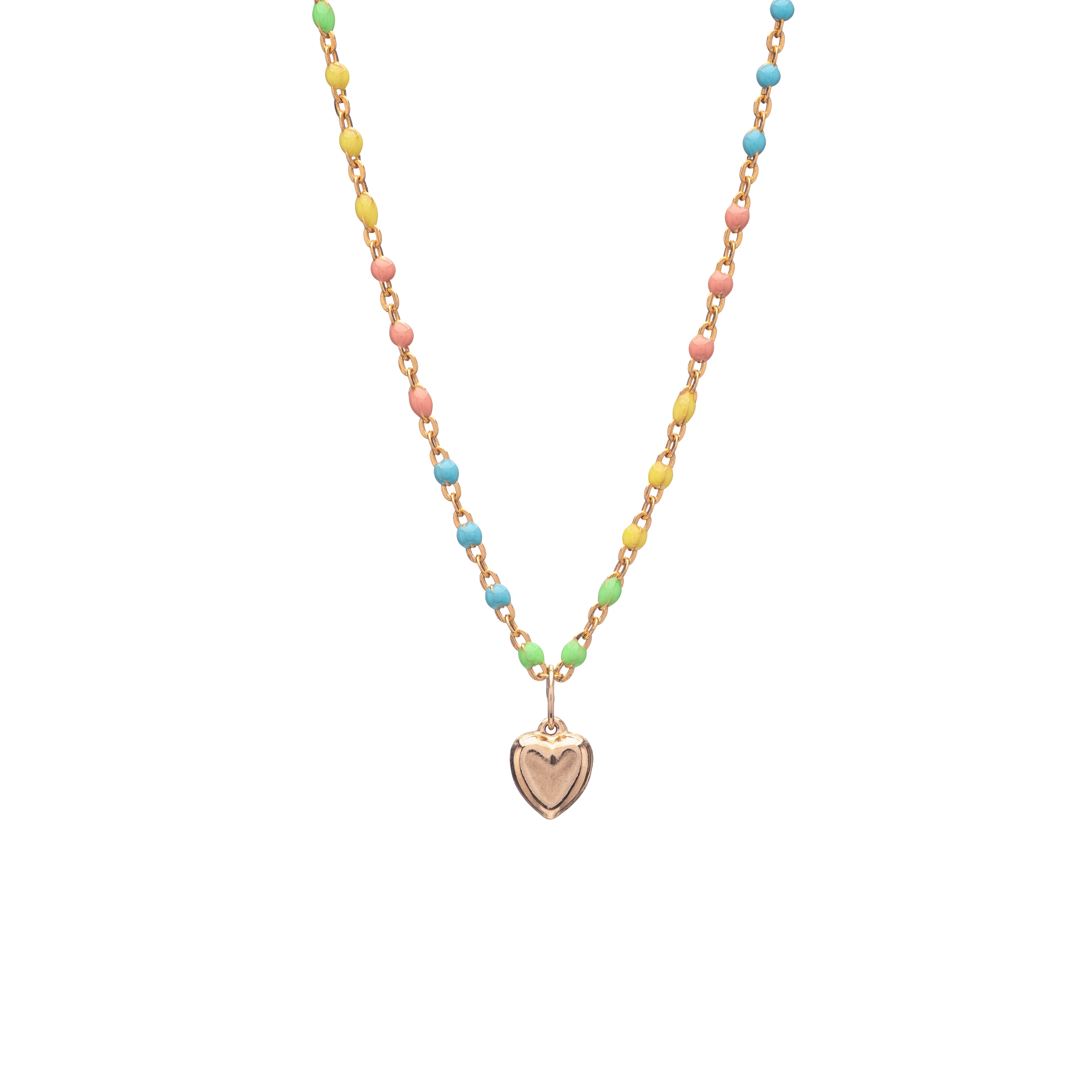 Rainbow Strand Heart Necklace