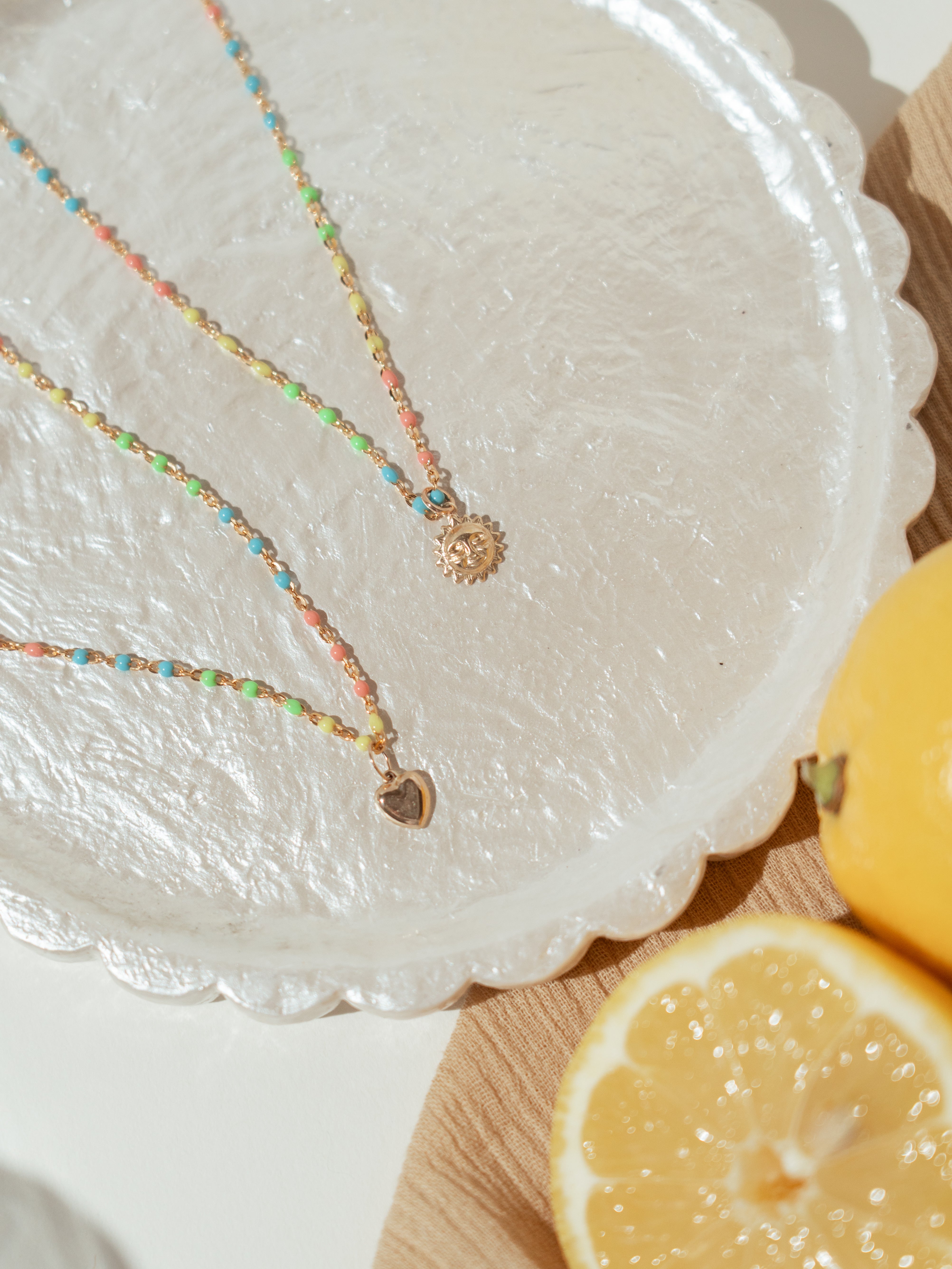 Rainbow Strand Heart Necklace