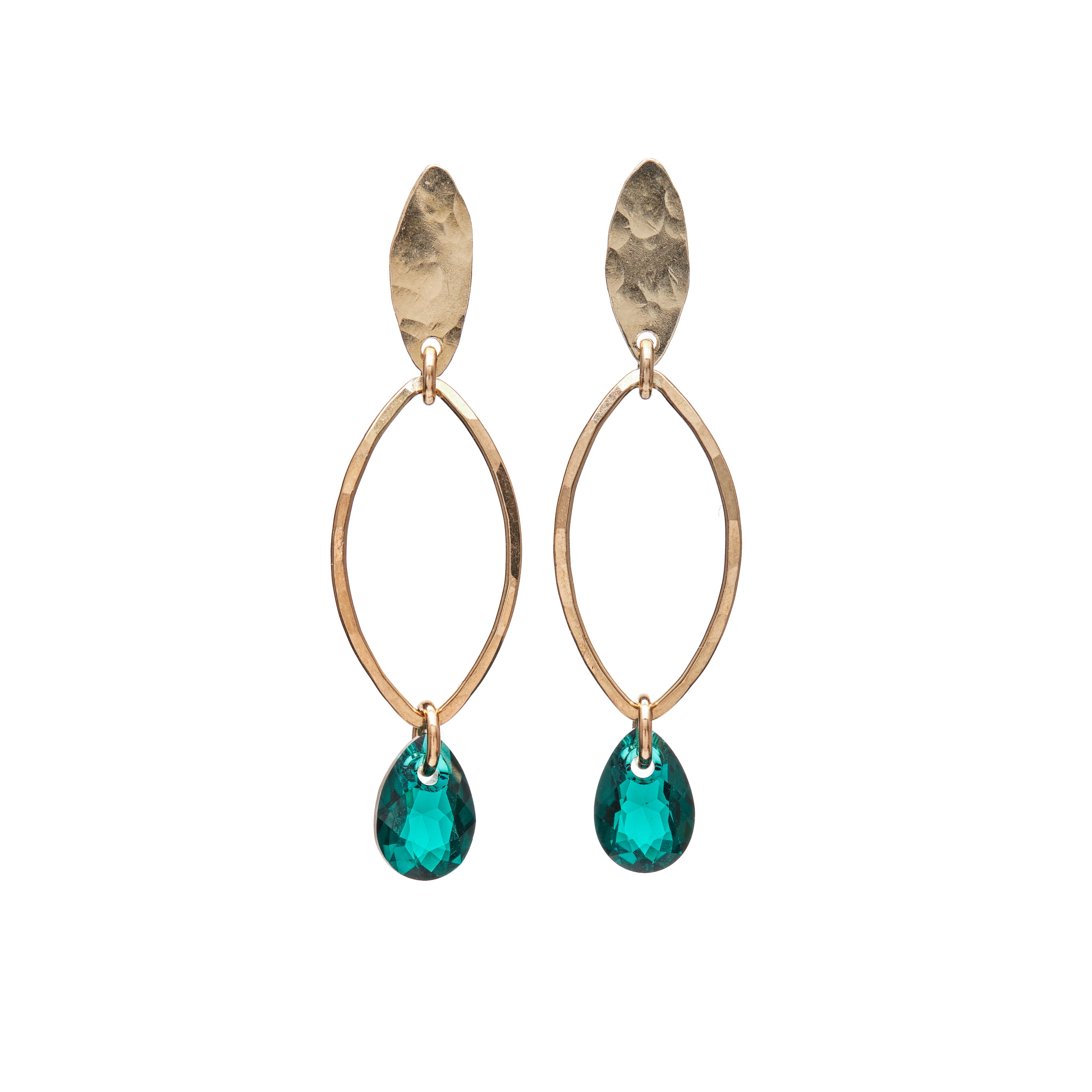 Sequin Leaves Crystal Drop Earrings