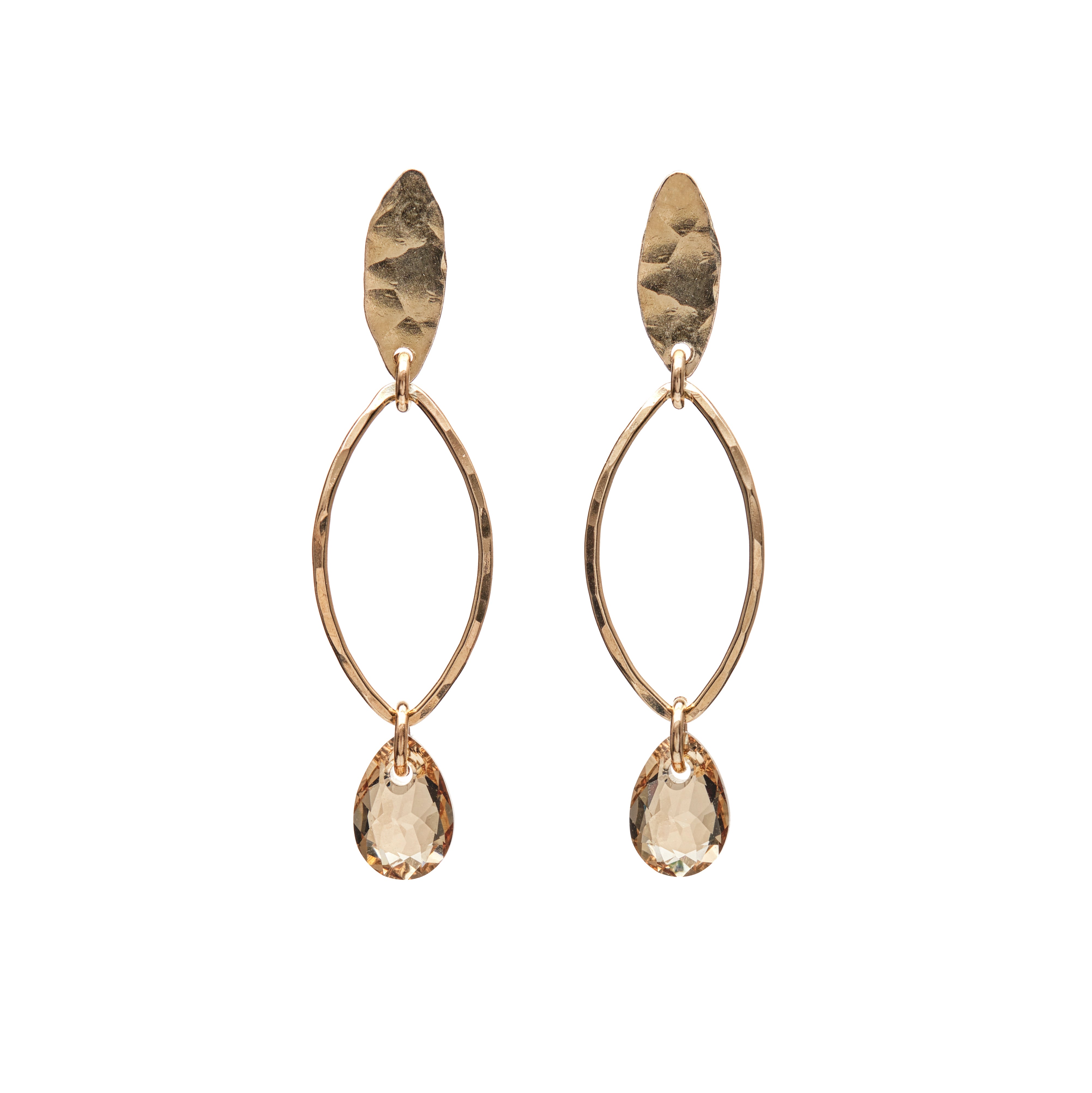 Sequin Leaves Crystal Drop Earrings