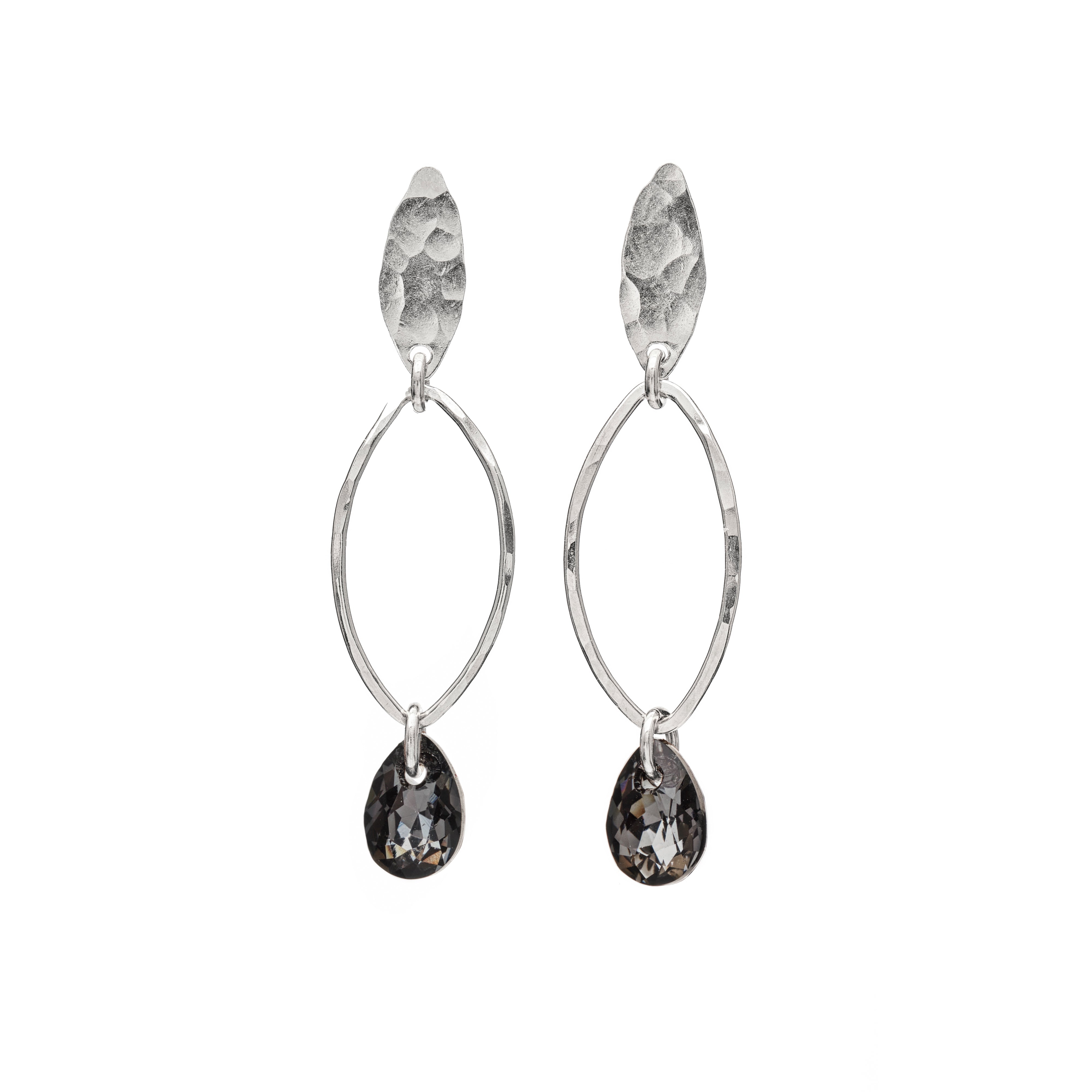 Sequin Leaves Crystal Drop Earrings