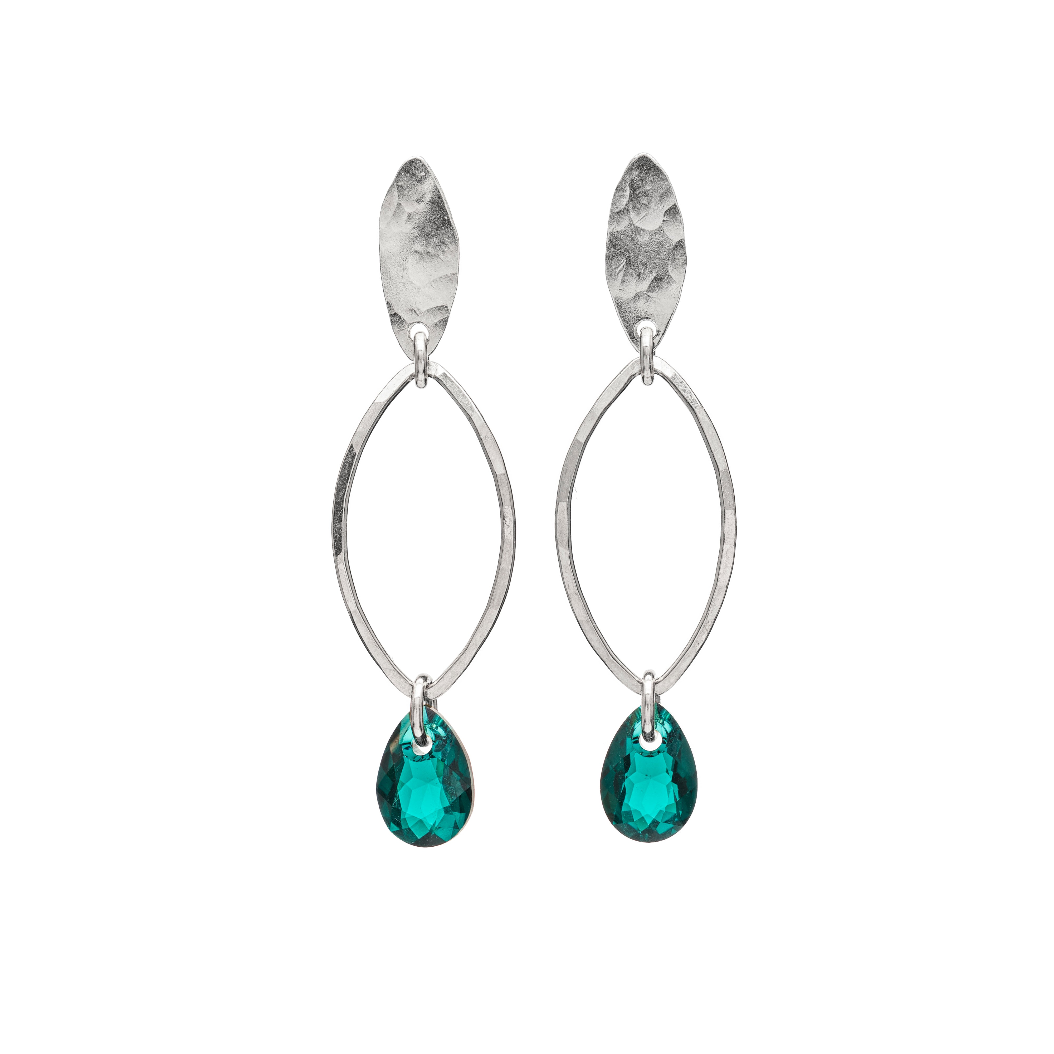 Sequin Leaves Crystal Drop Earrings