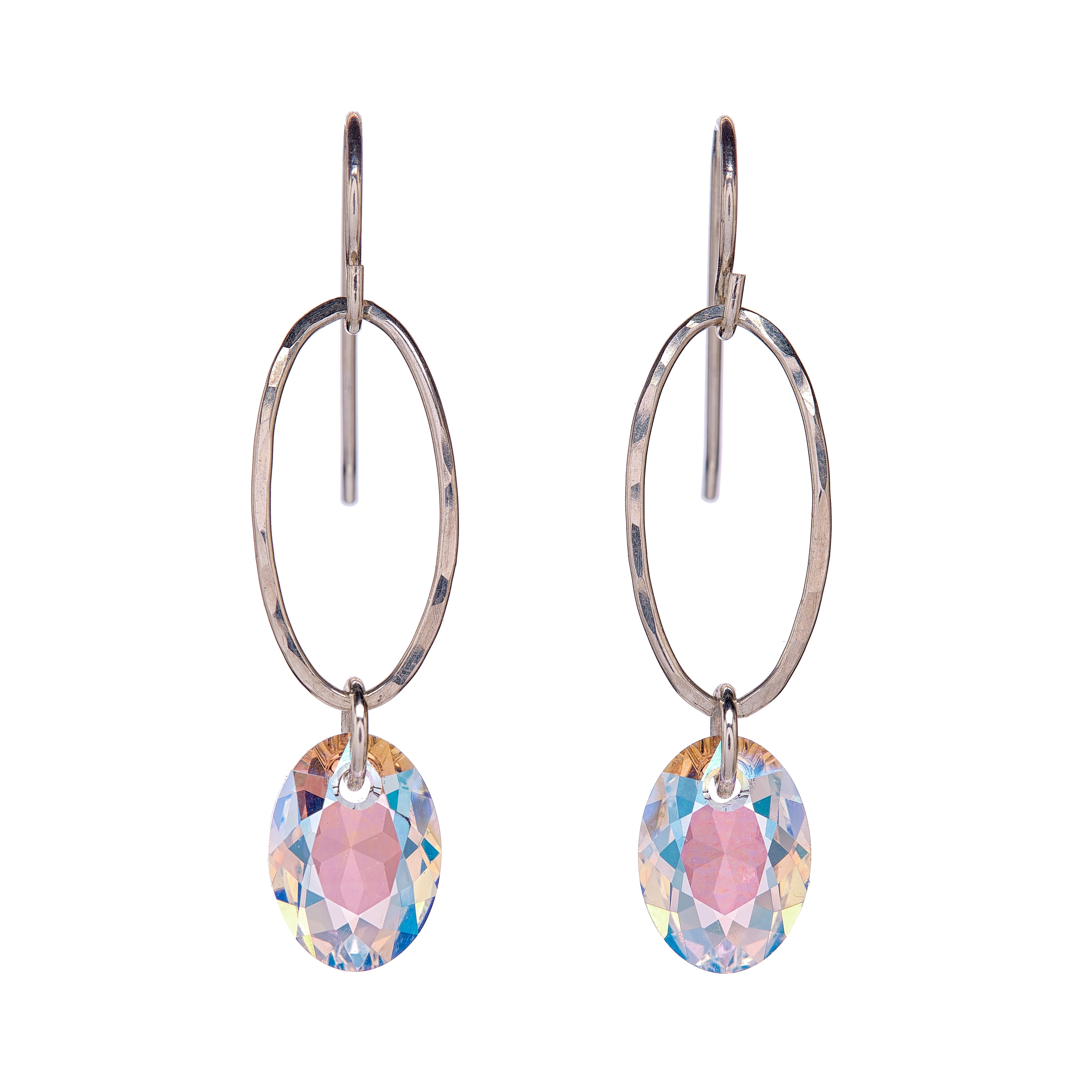 Elliptic Oval Drop Earrings