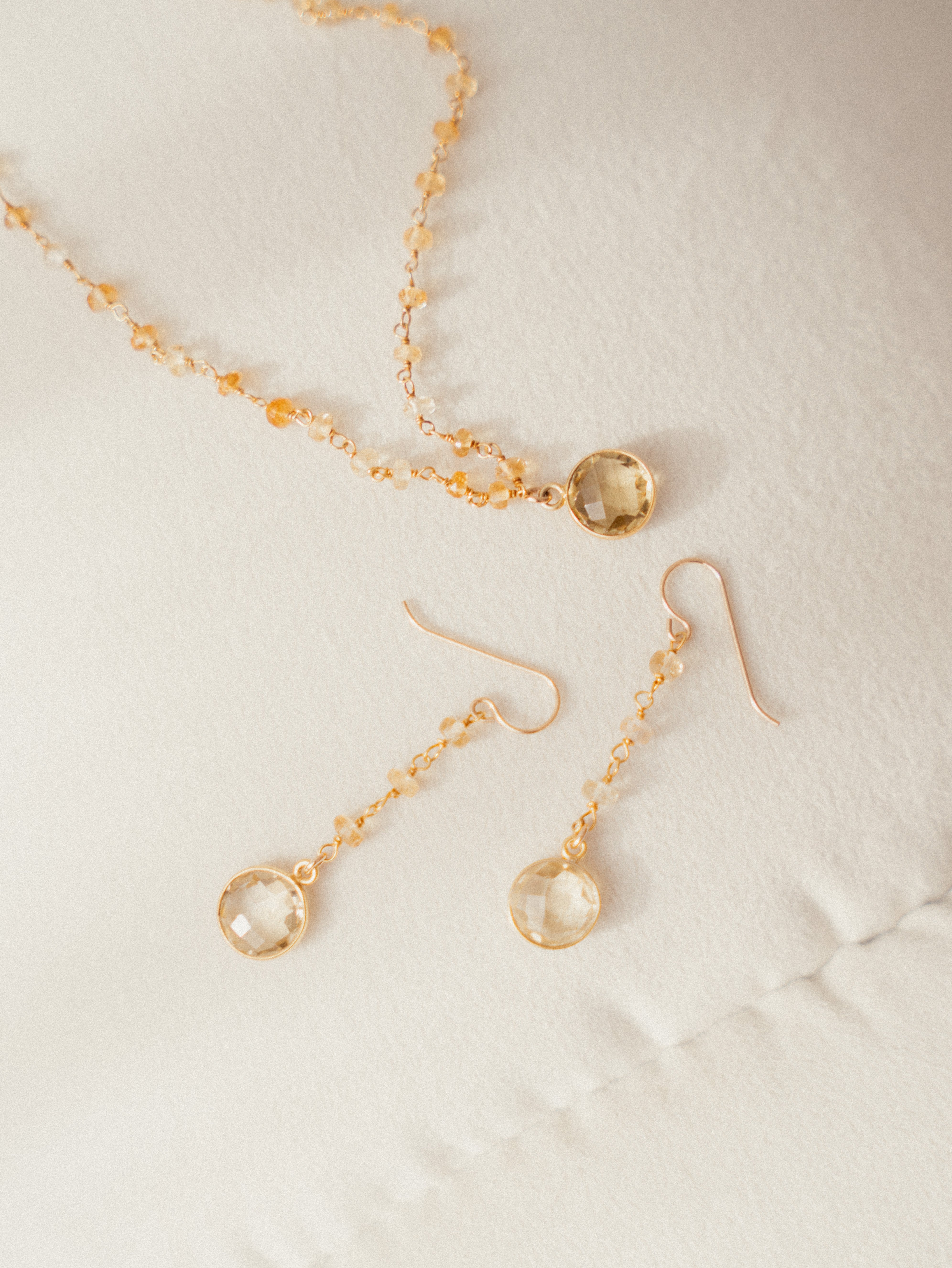 Citrine Drop Necklace