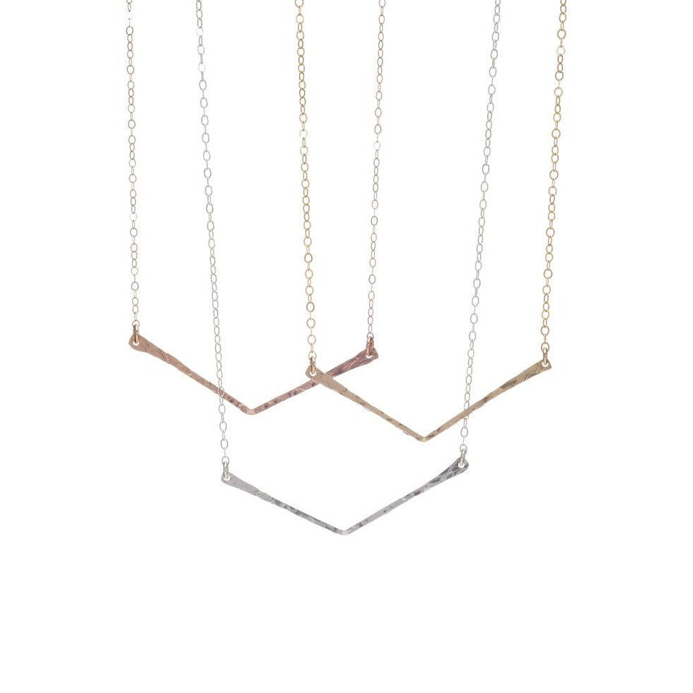Group of Modern Minimalist V-Shaped Bar Necklaces