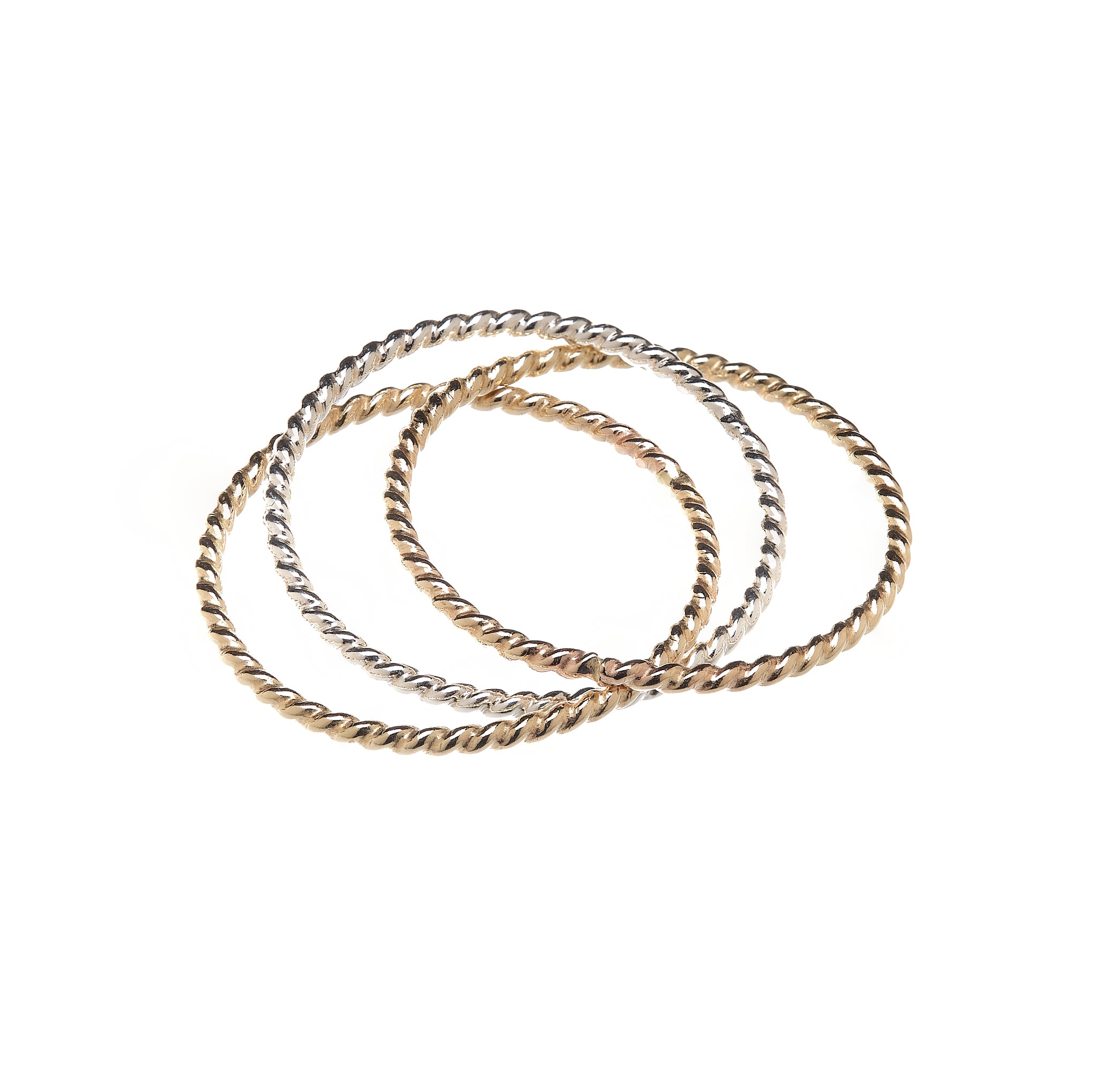 14k Gold Filled, Rose Gold Filled and Sterling Silver interlocking rings