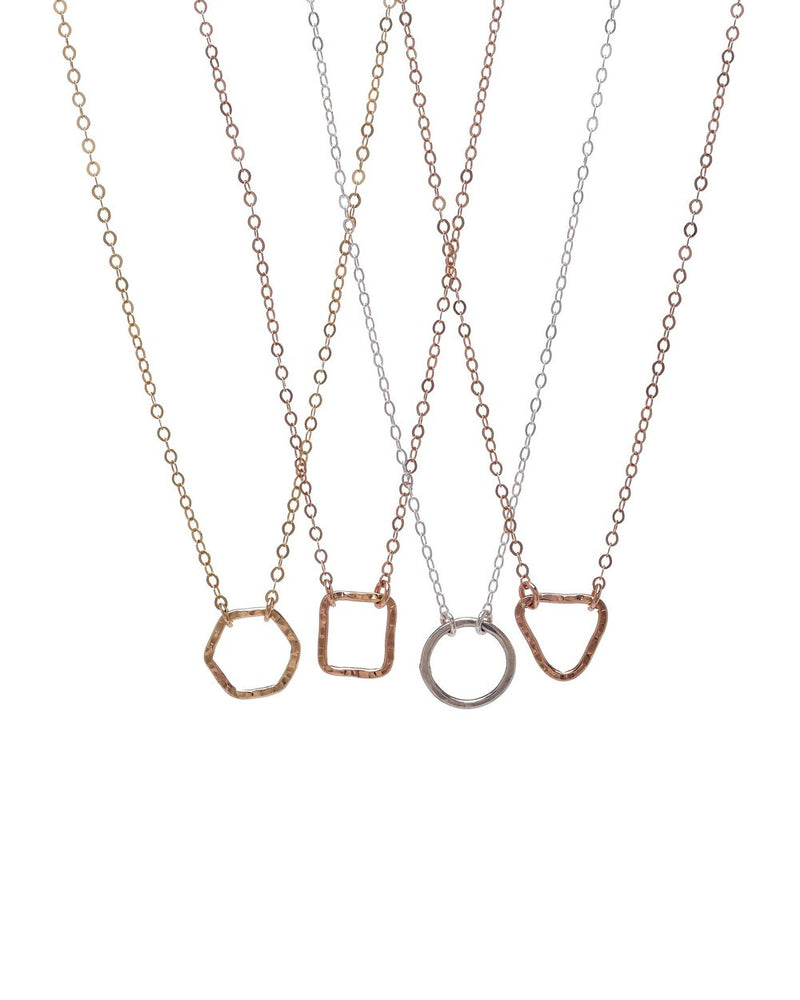 Group of Dainty Geometric Shape Necklaces