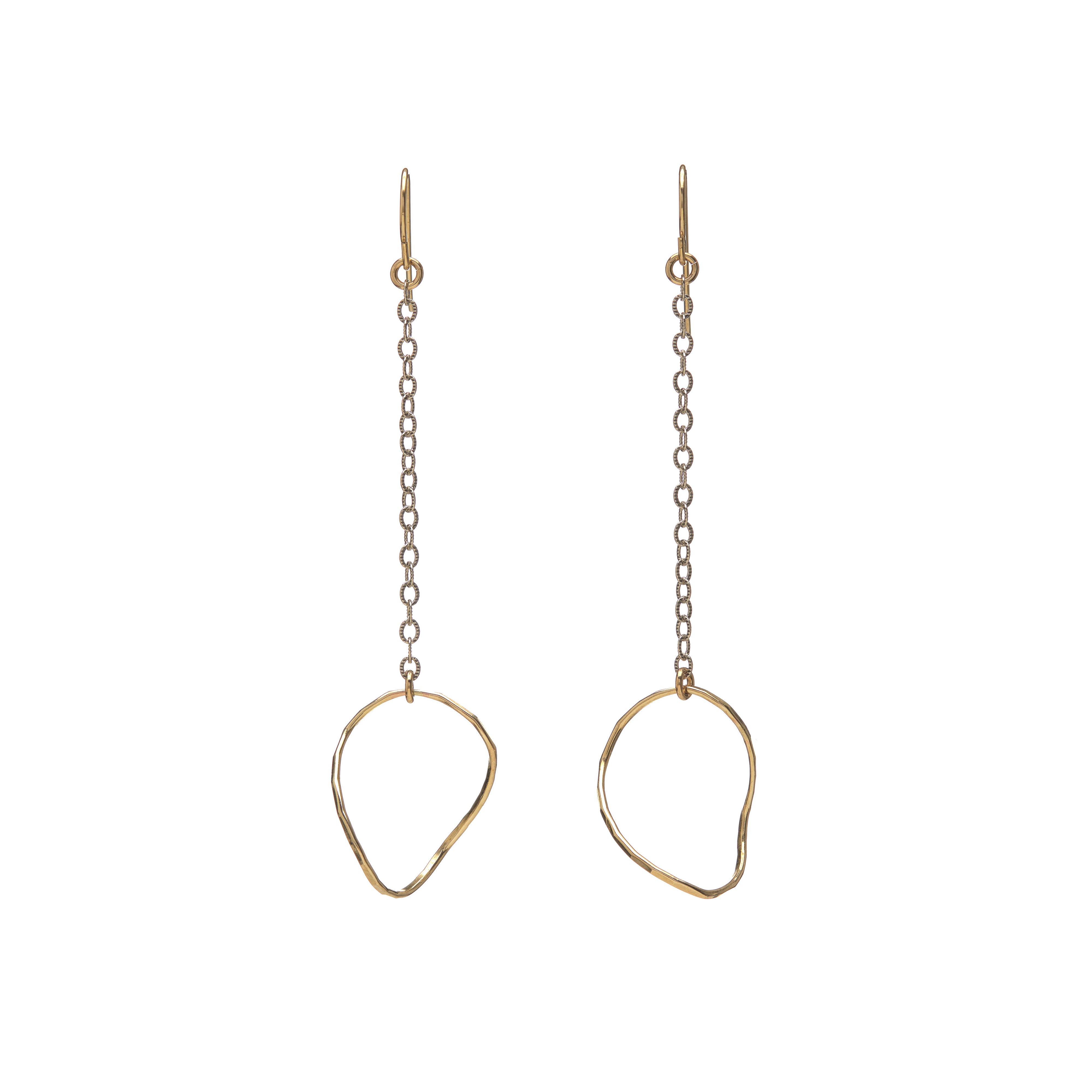 Oval Twist Chain Earrings