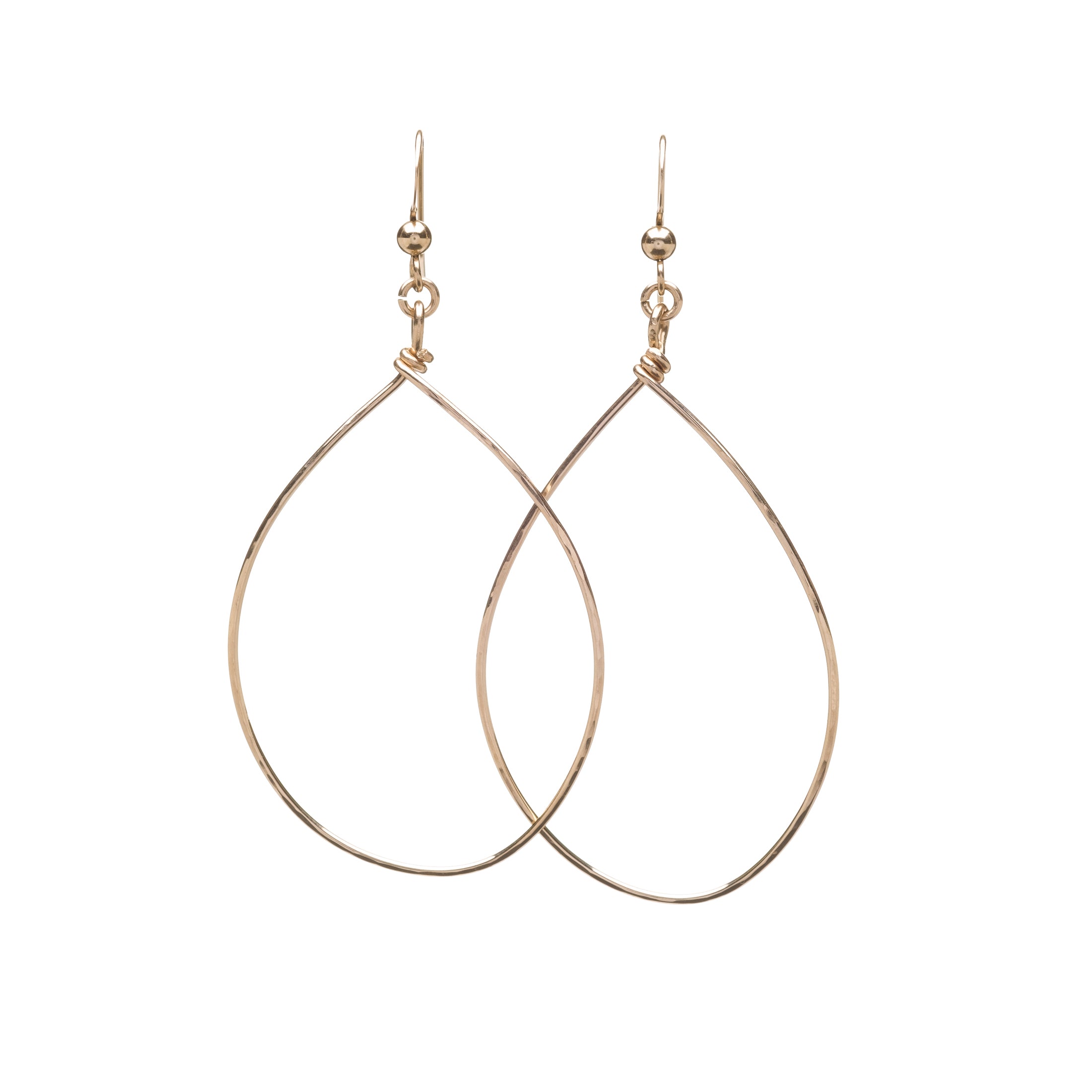 14k Gold Filled Wire Wrapped Teardrop Earrings