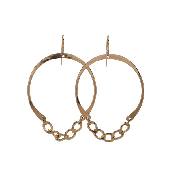 14k Gold Filled Chain Hoop Earrings