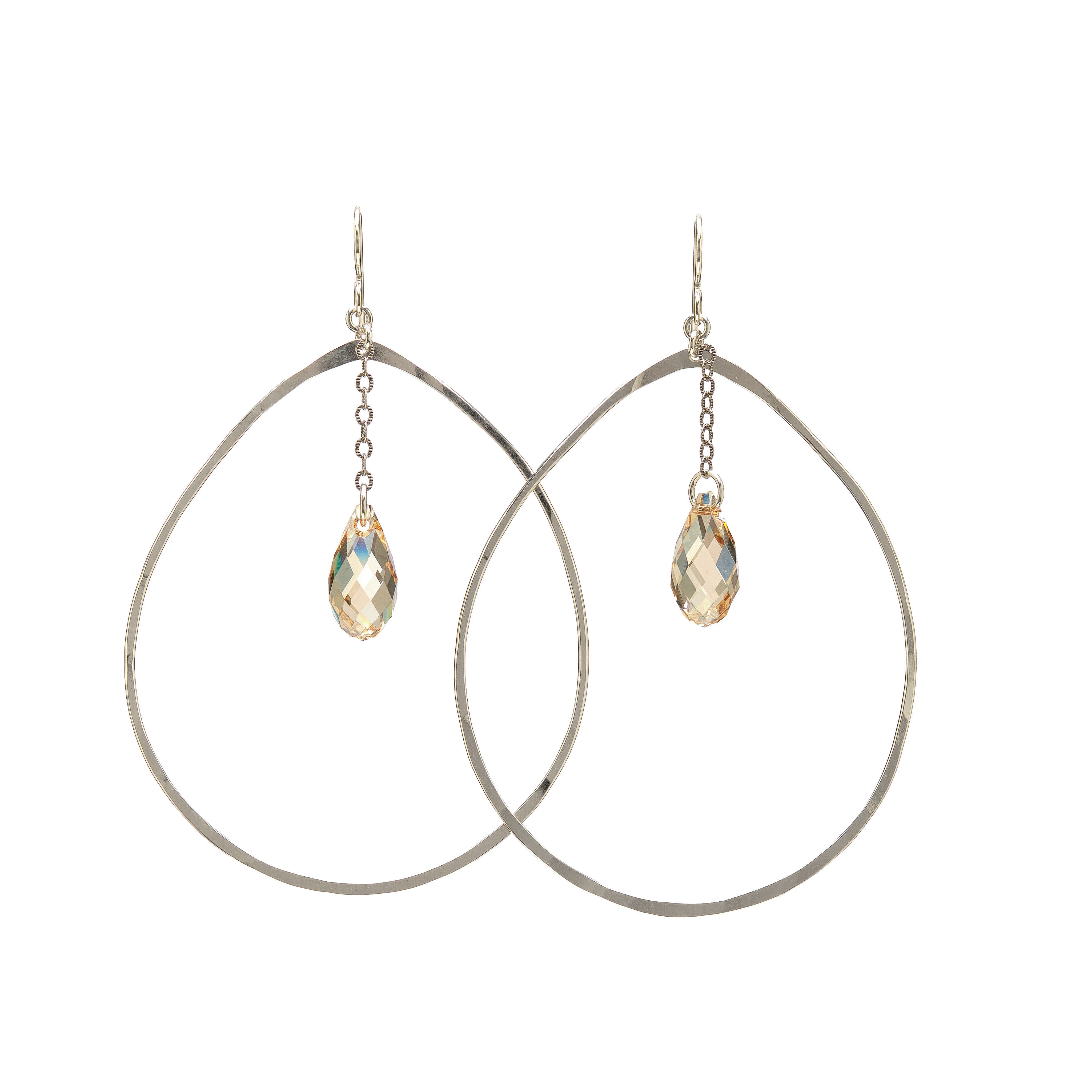 Large Crystal Dew Drop Earrings