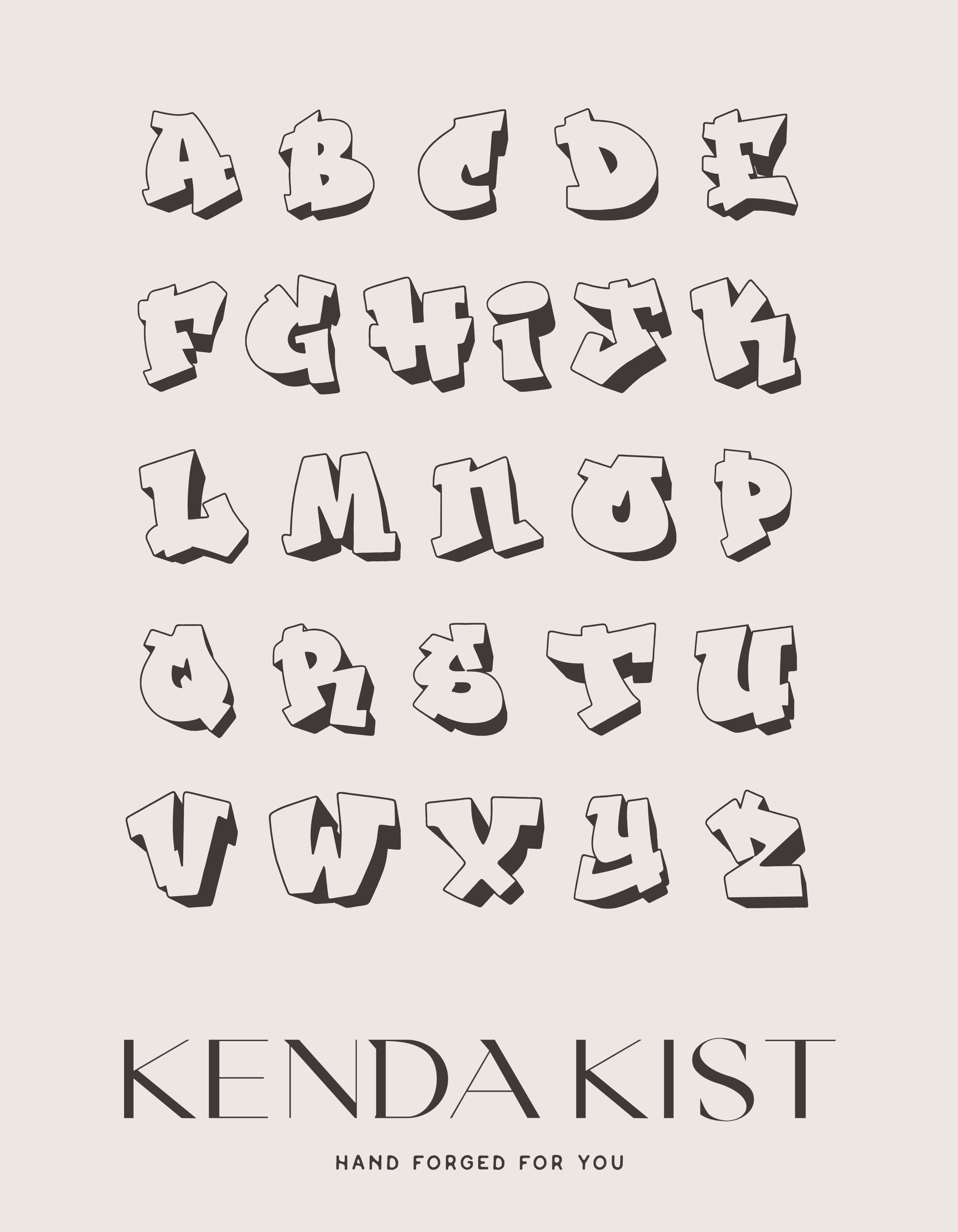 Graffiti Initial Necklace