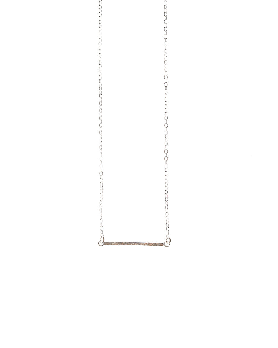 Sterling Silver Dainty Bar Pendant Necklace