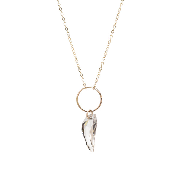 14k Gold Filled Pegasus Wing Clear Swarovski® Crystal Necklace