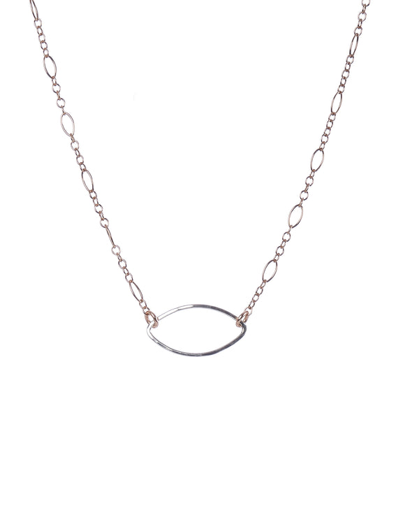 Everyday wear delicate marquis shape necklace