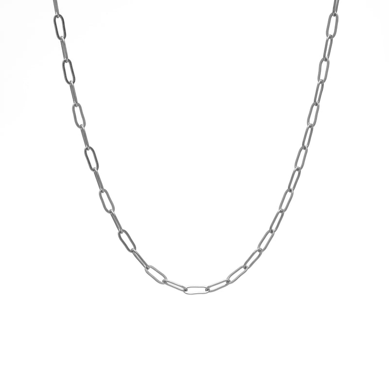 Sterling Silver Paper Clip Chain Toggle Necklace