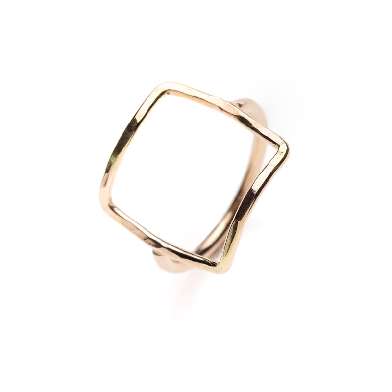 14k Gold Filled large square ring by Kenda Kist Jewelry