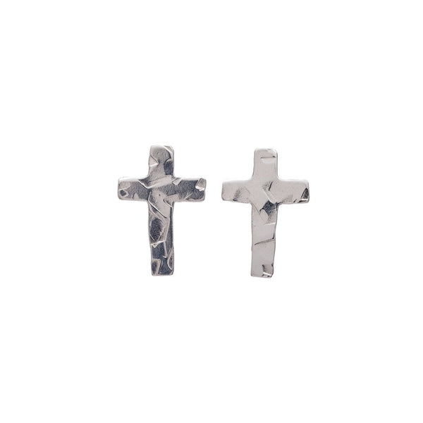 Sterling Silver Tiny Cross Studs by Kenda Kist