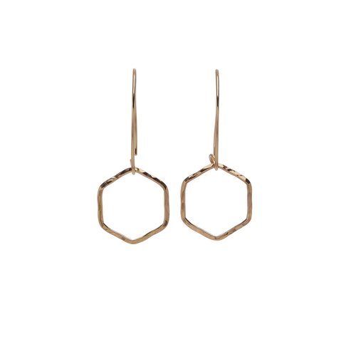 14k Gold Filled Dainty Hexagon Earring
