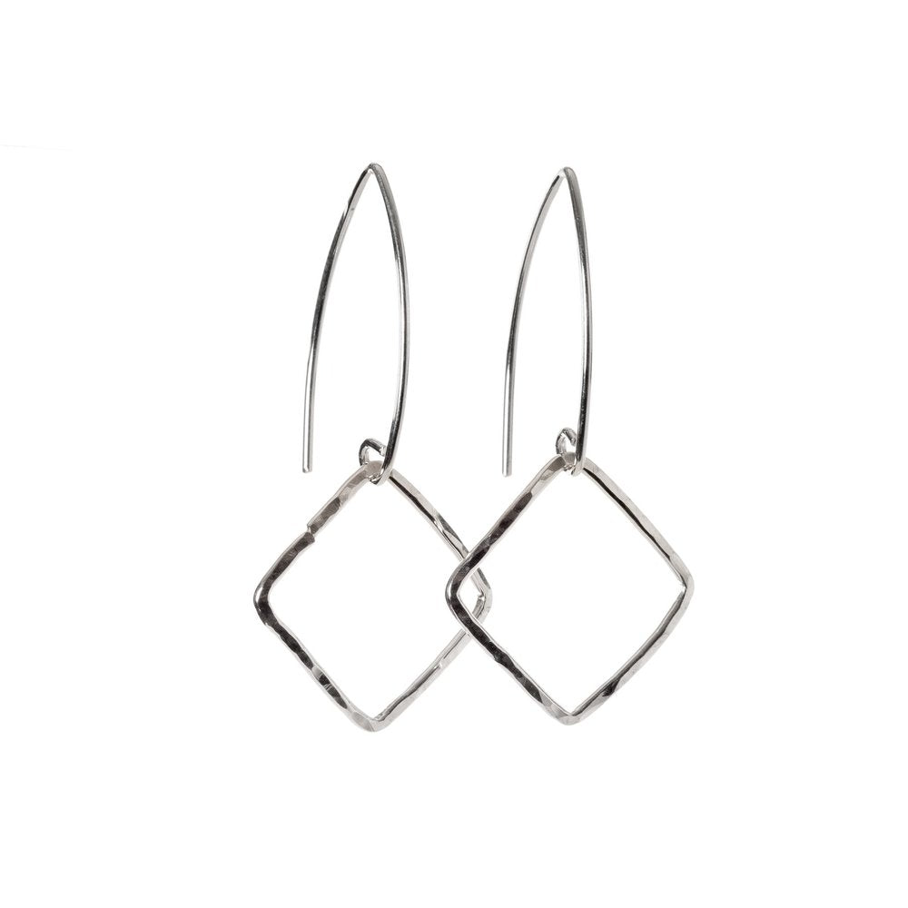 Sterling Silver Small Diamond Shape Earrings