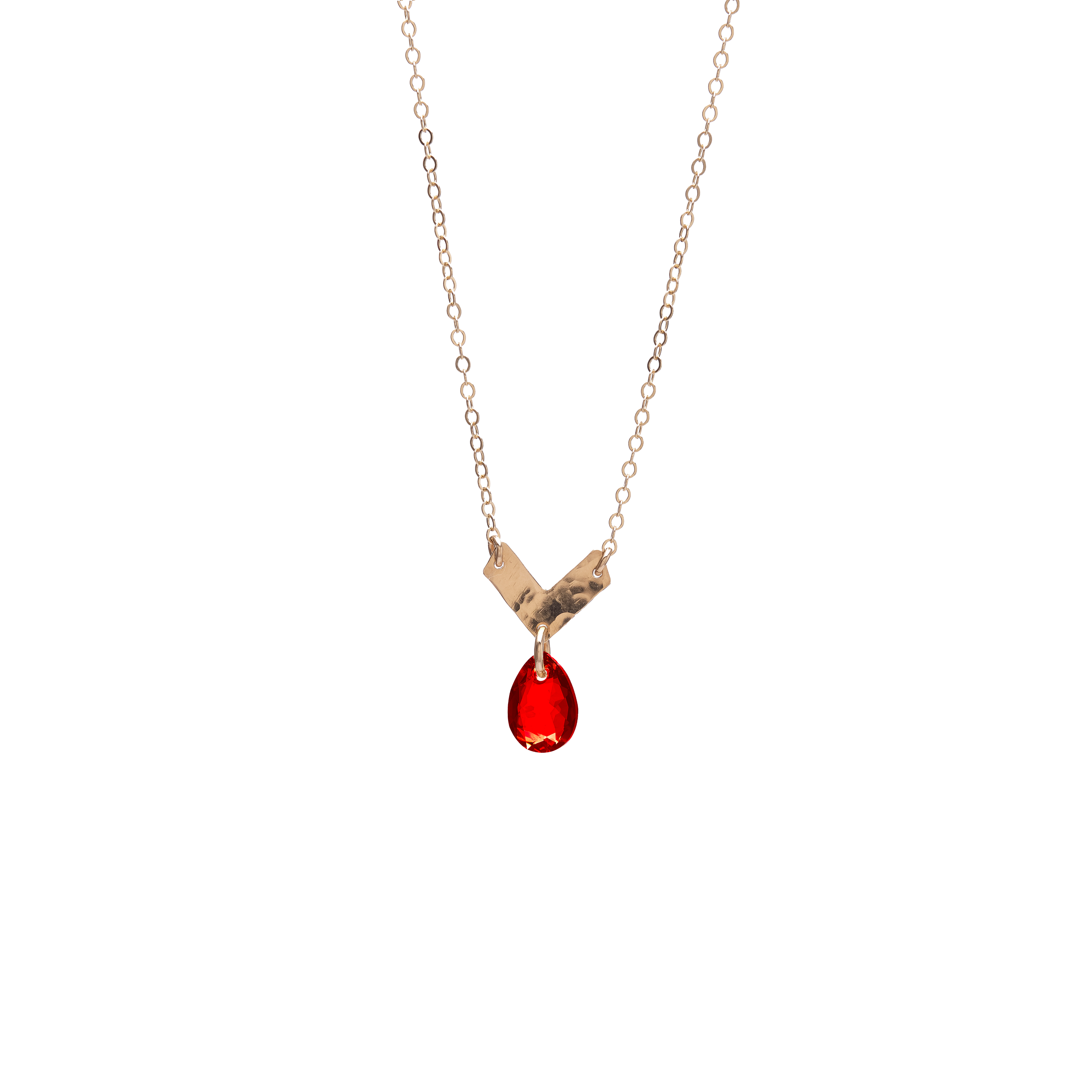 Chevron Crystal Drop Necklace