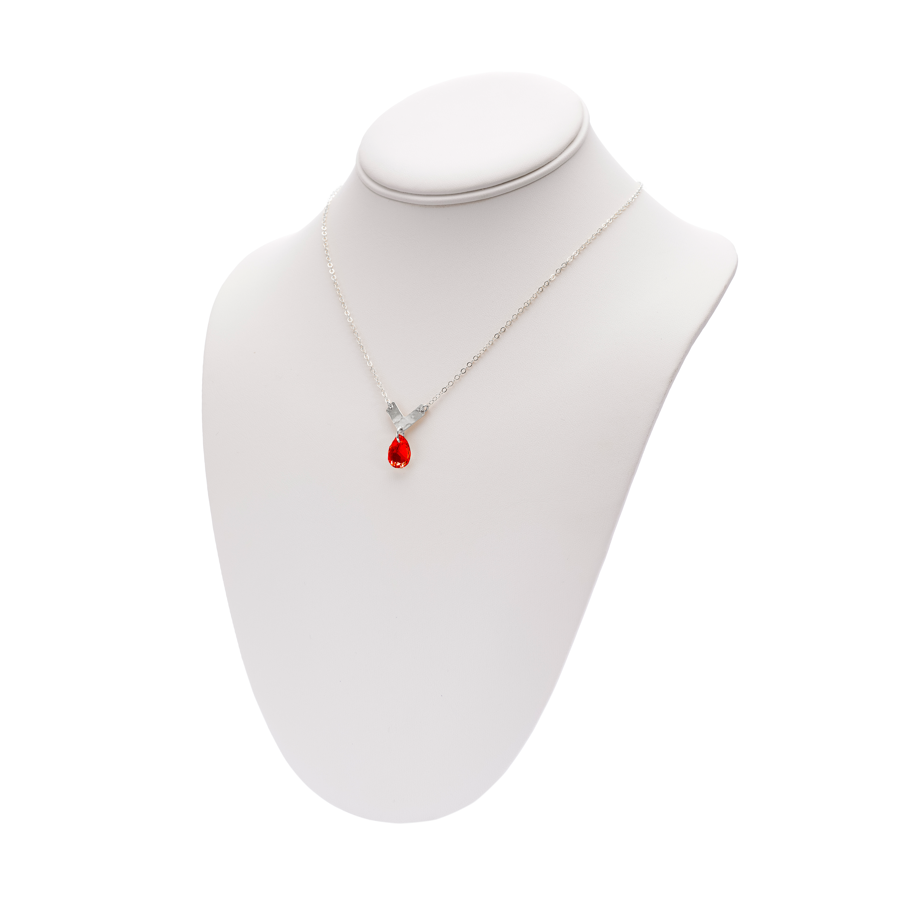 Chevron Crystal Drop Necklace