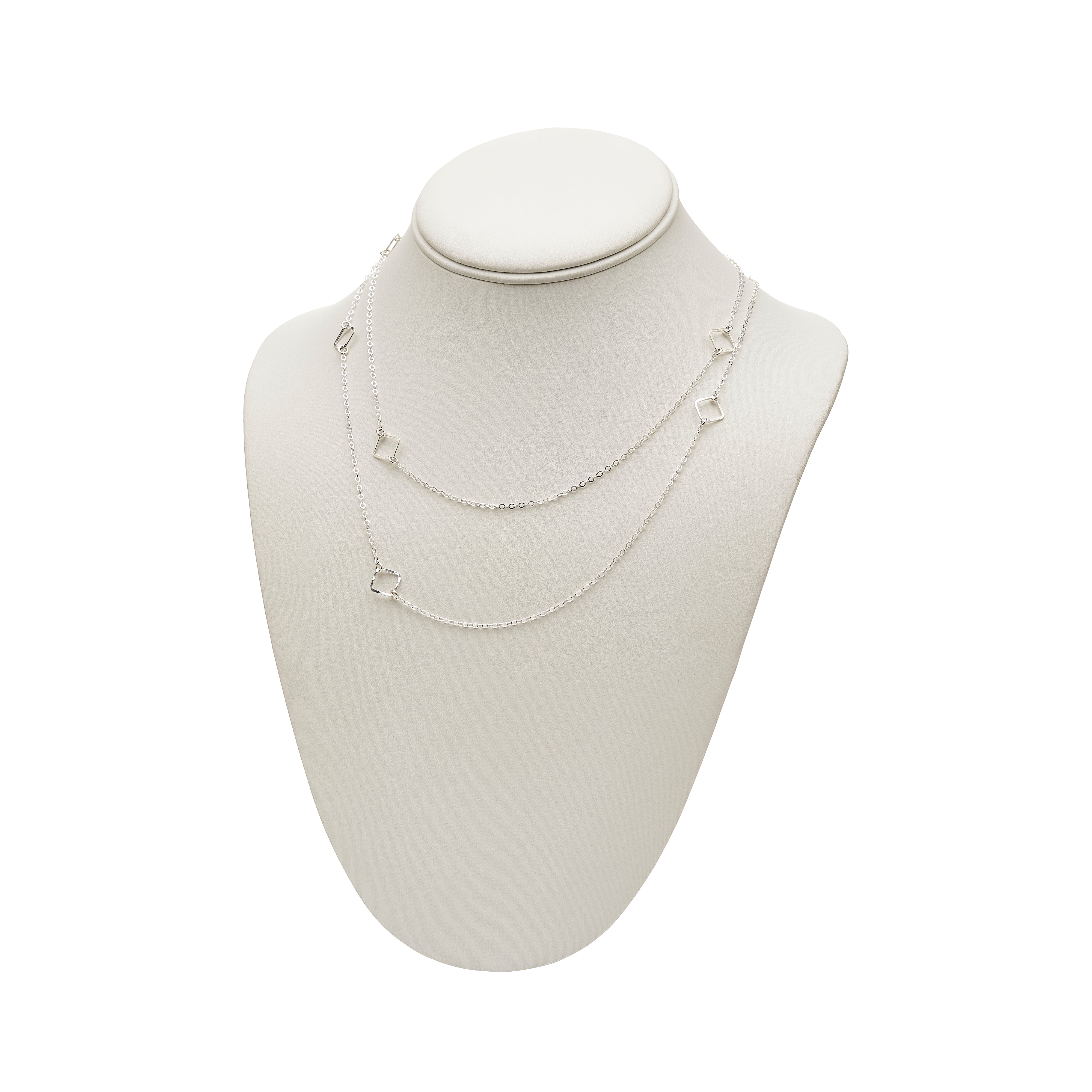 Long Square Link Necklace