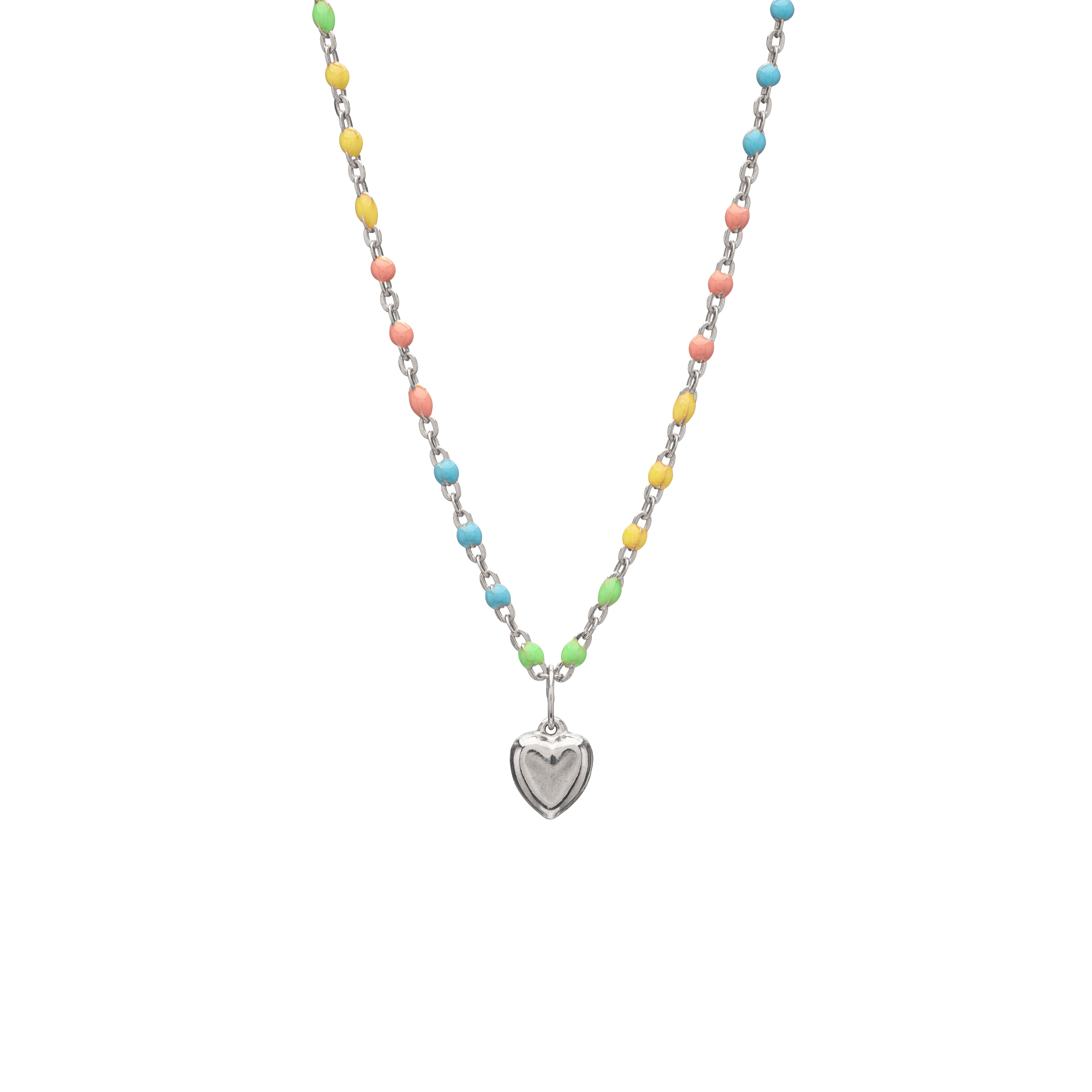 Rainbow Strand Heart Necklace