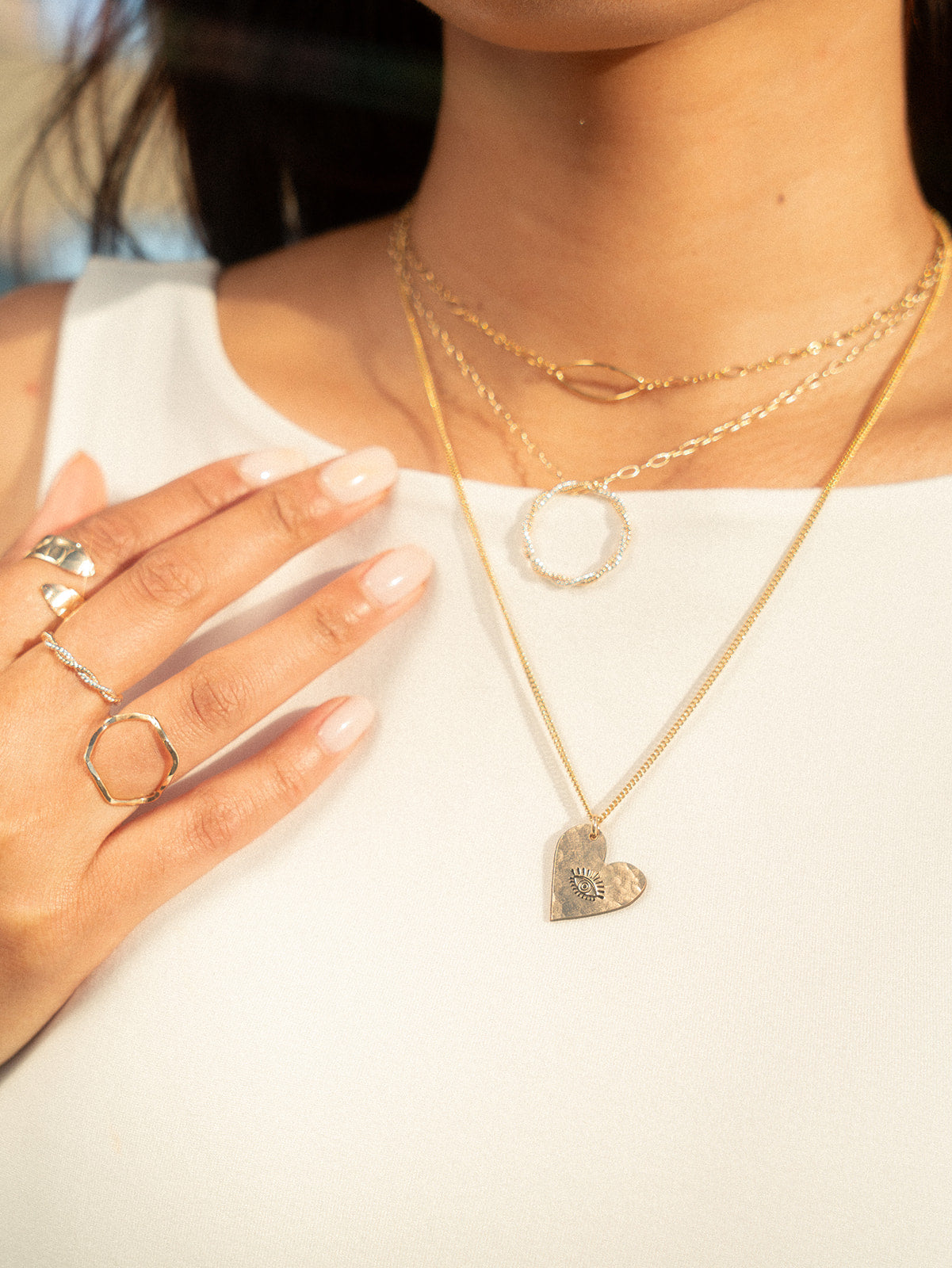 Double Twist Circle Necklace