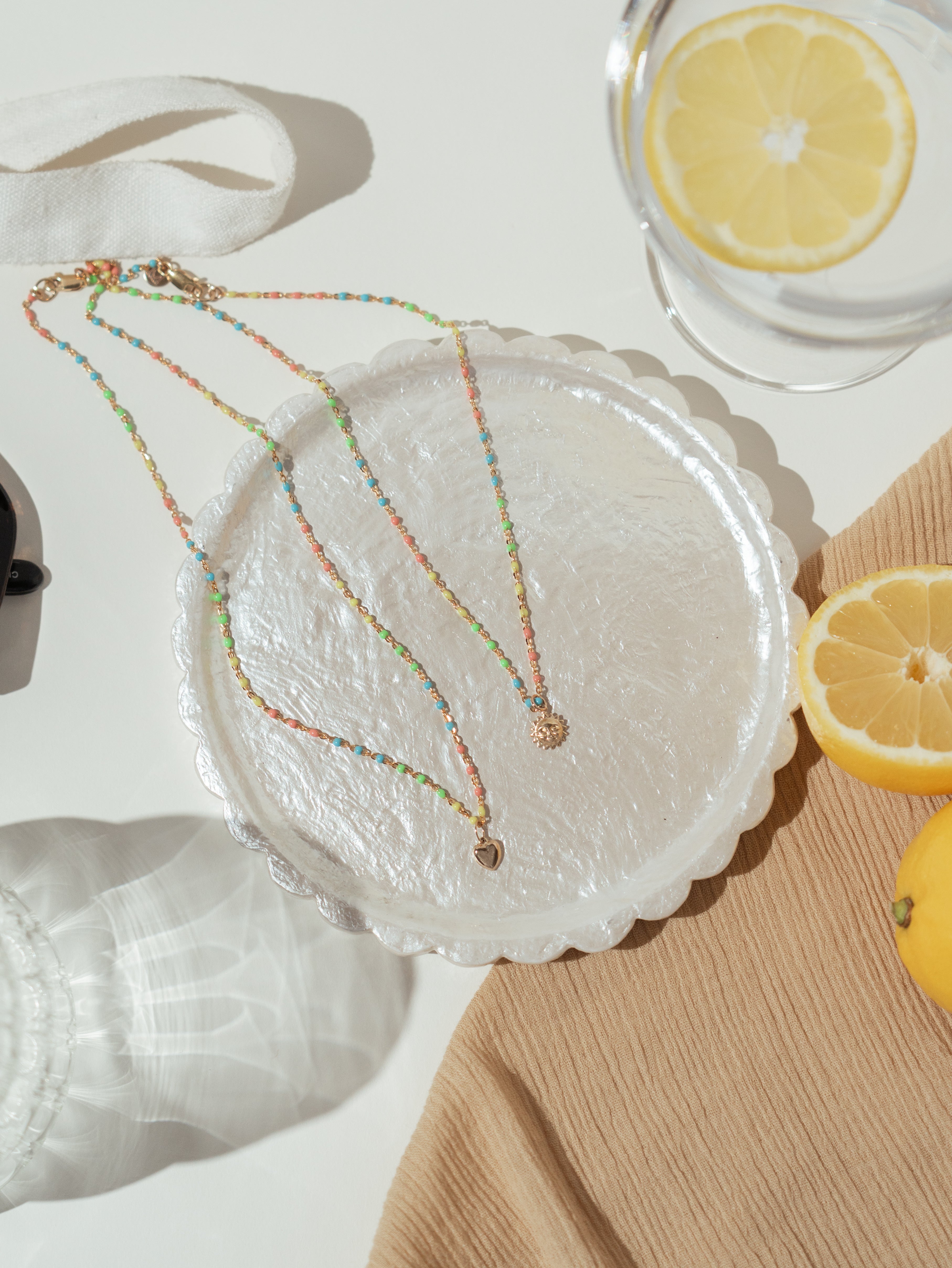 Rainbow Strand Heart Necklace