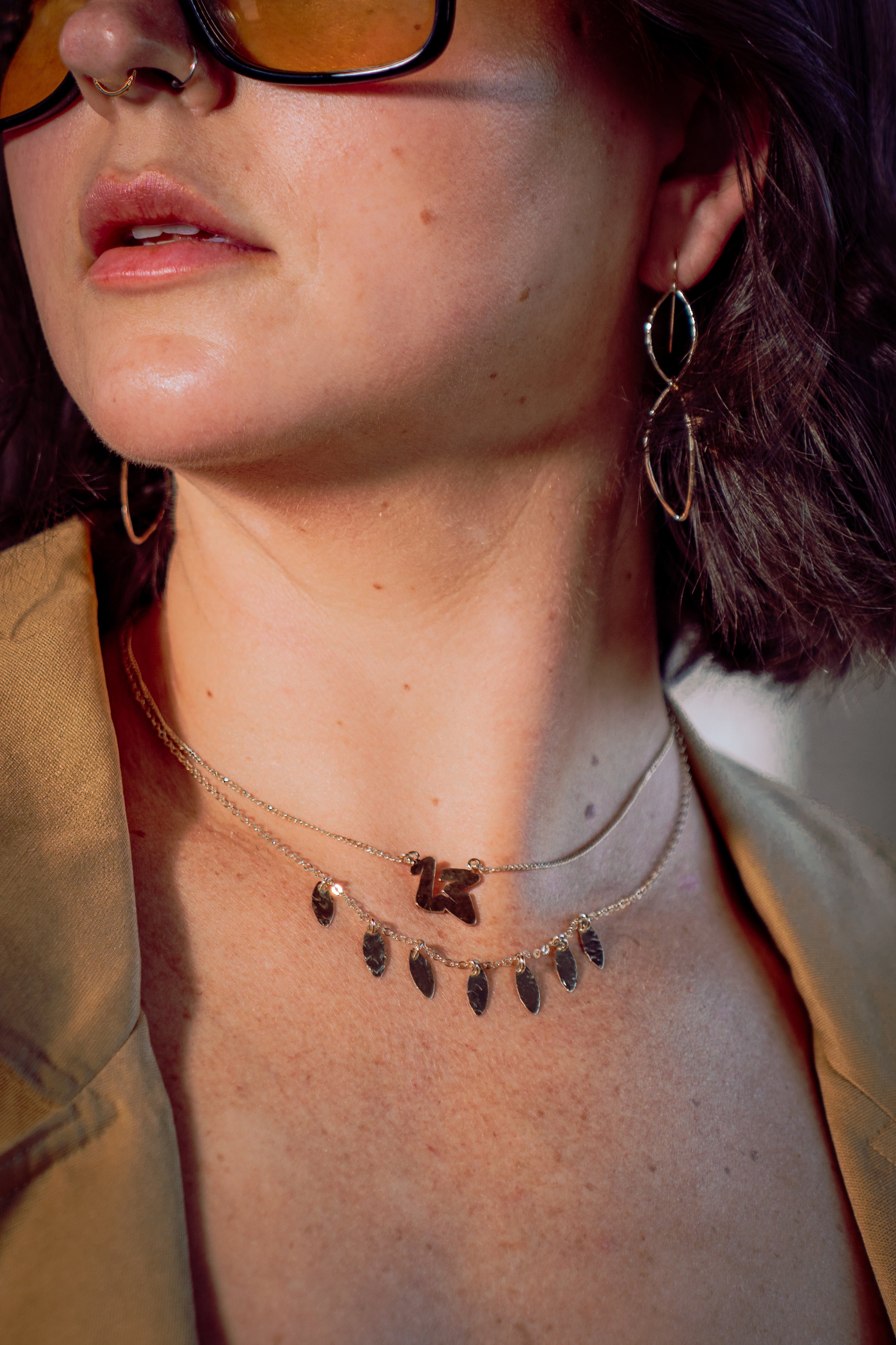 Sequin Leaves Necklace