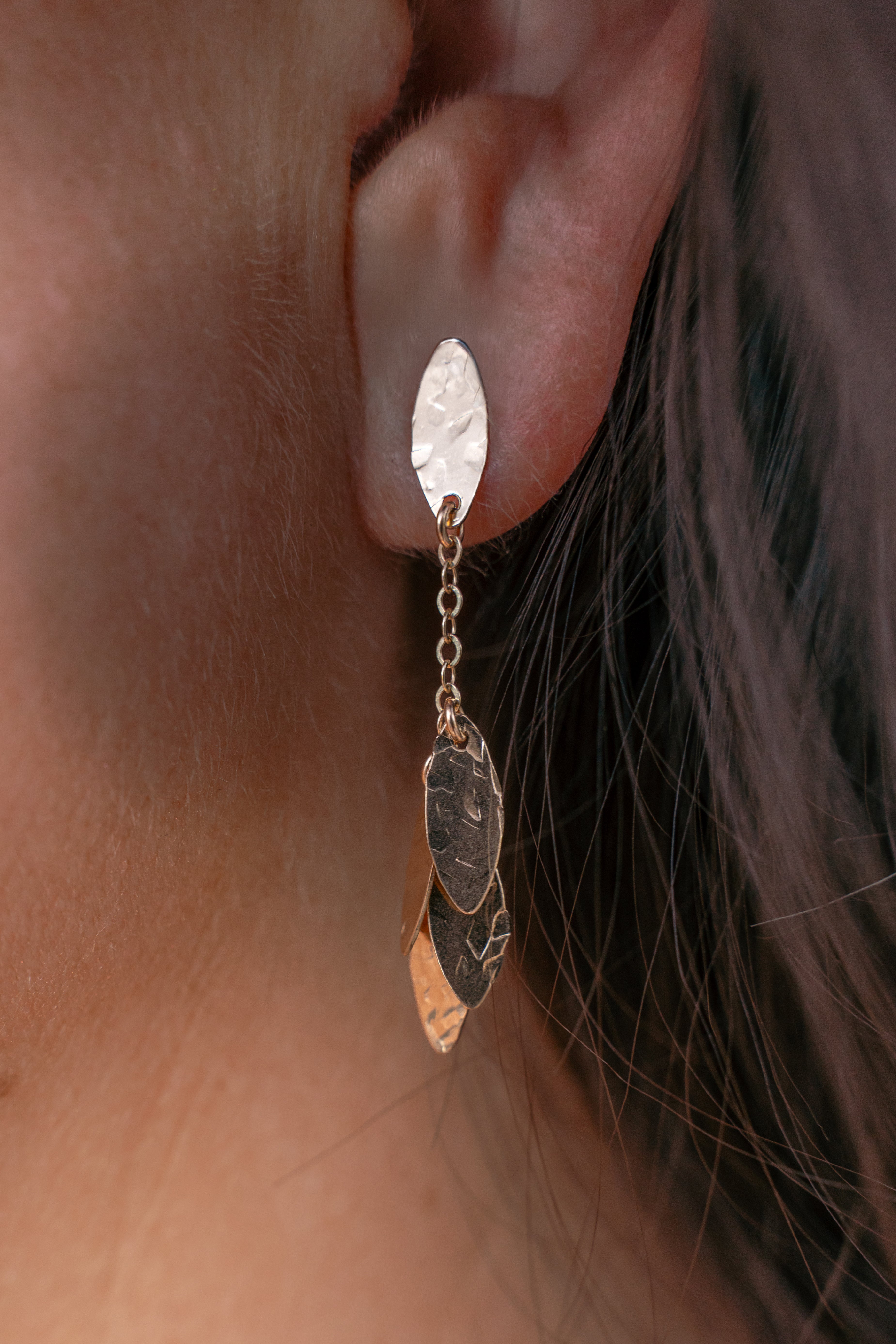 Sequin Leaves Cluster Earrings