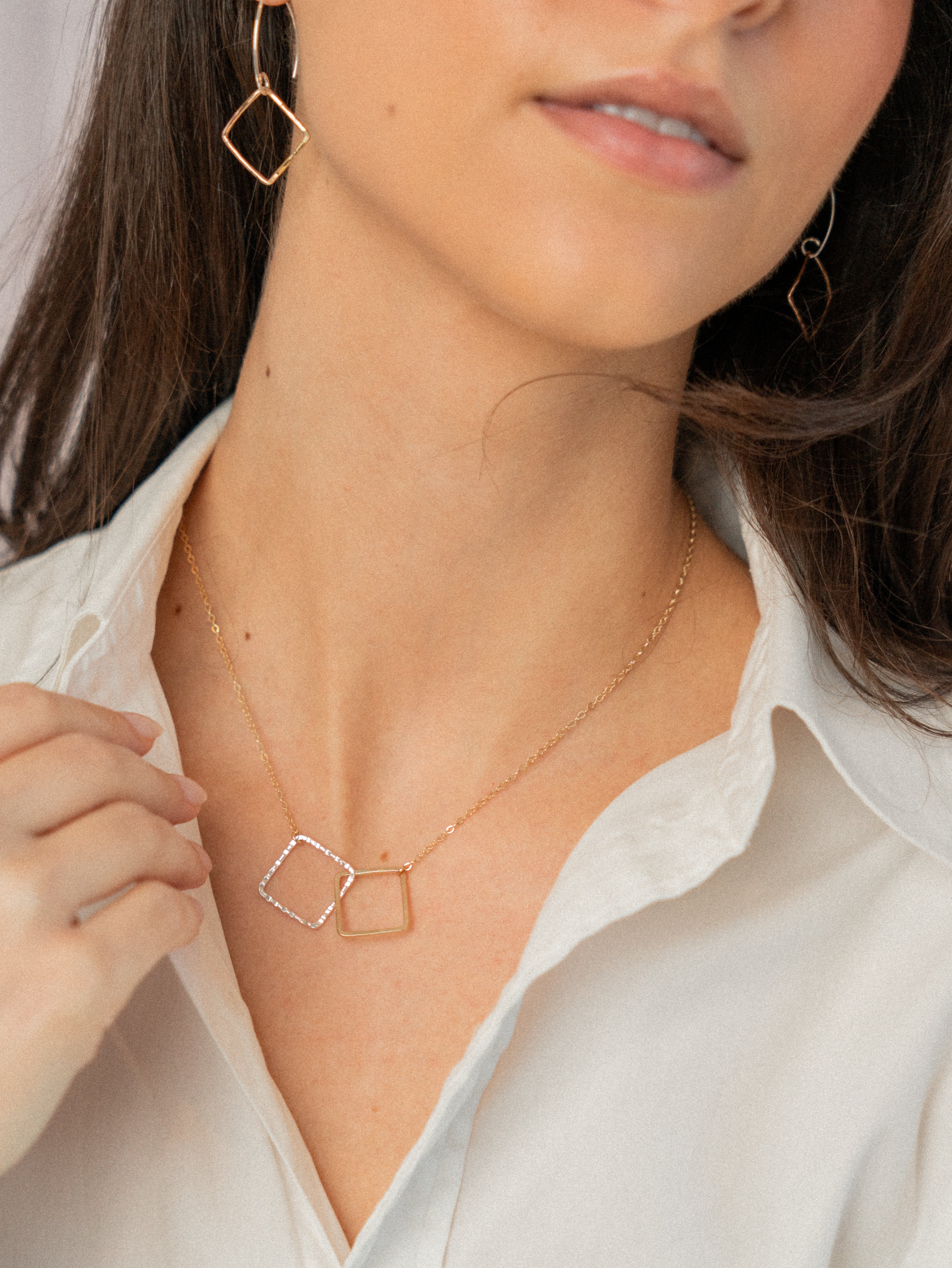 Interlocking Squares Necklace