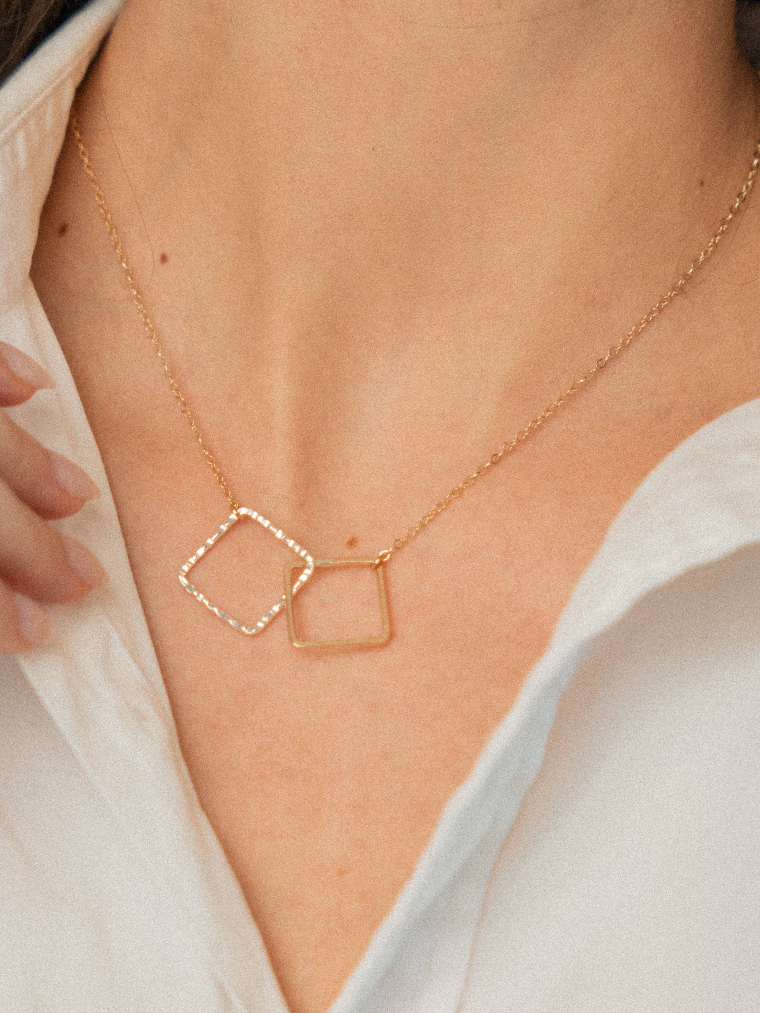 Interlocking Squares Necklace
