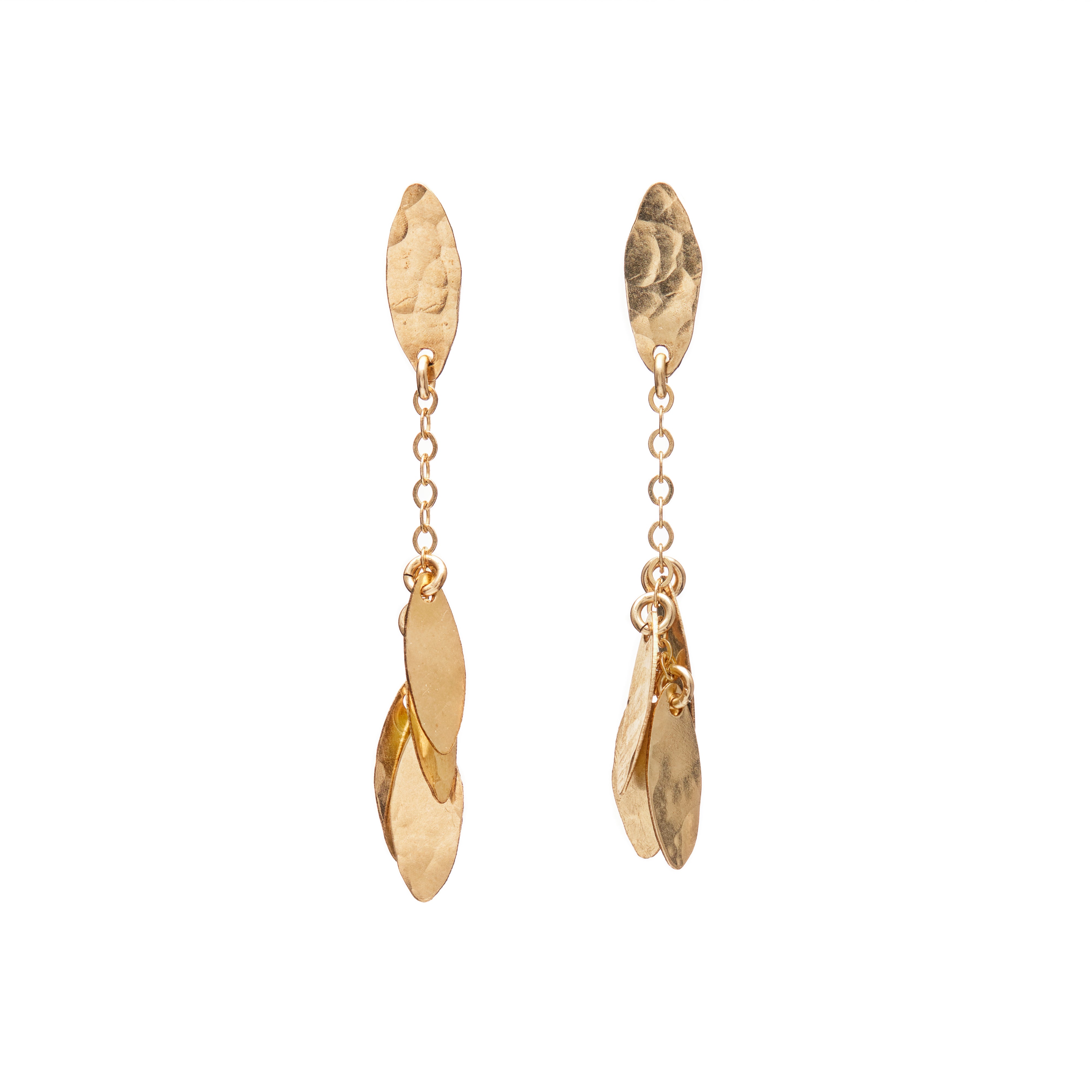 Sequin Leaves Cluster Earrings