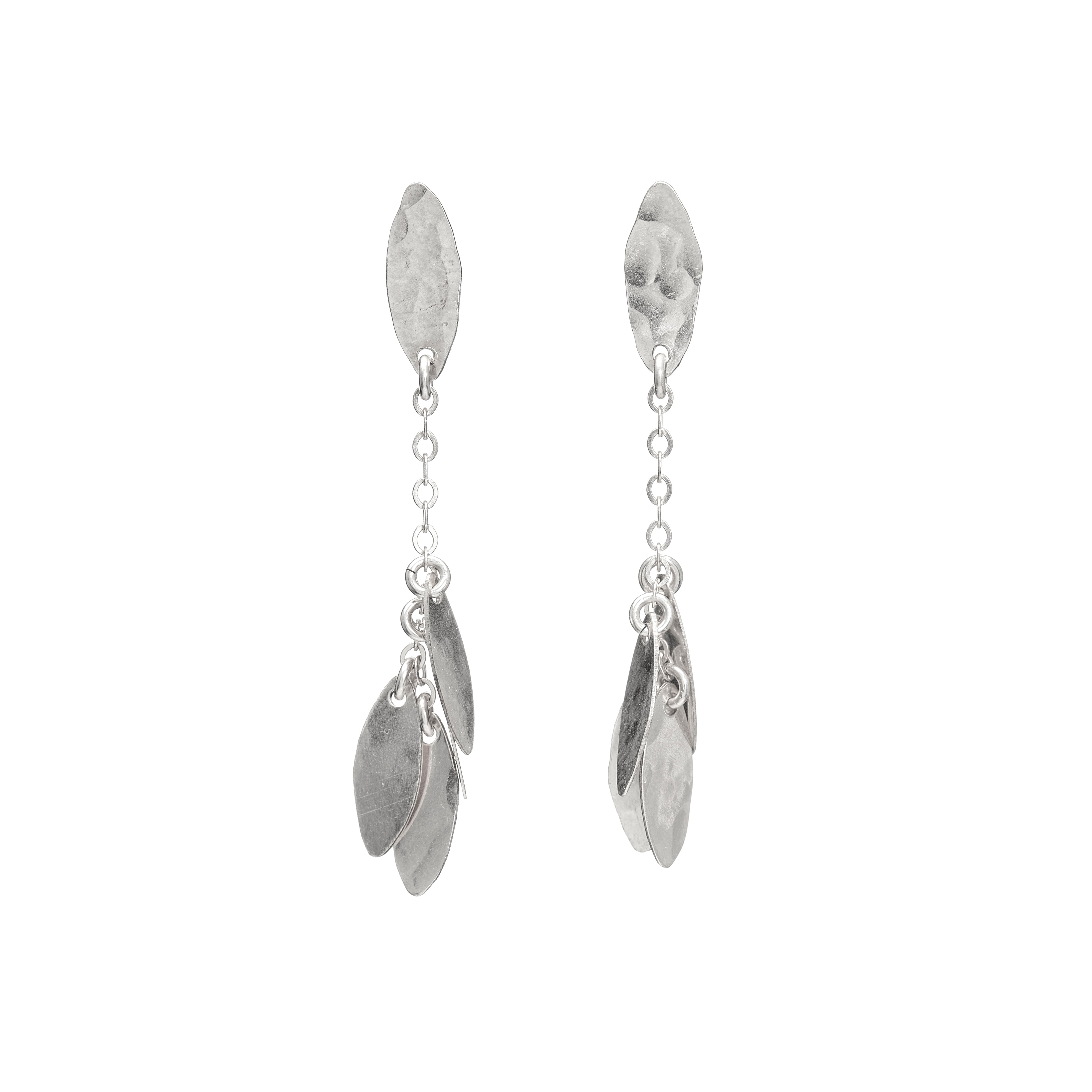 Sequin Leaves Cluster Earrings