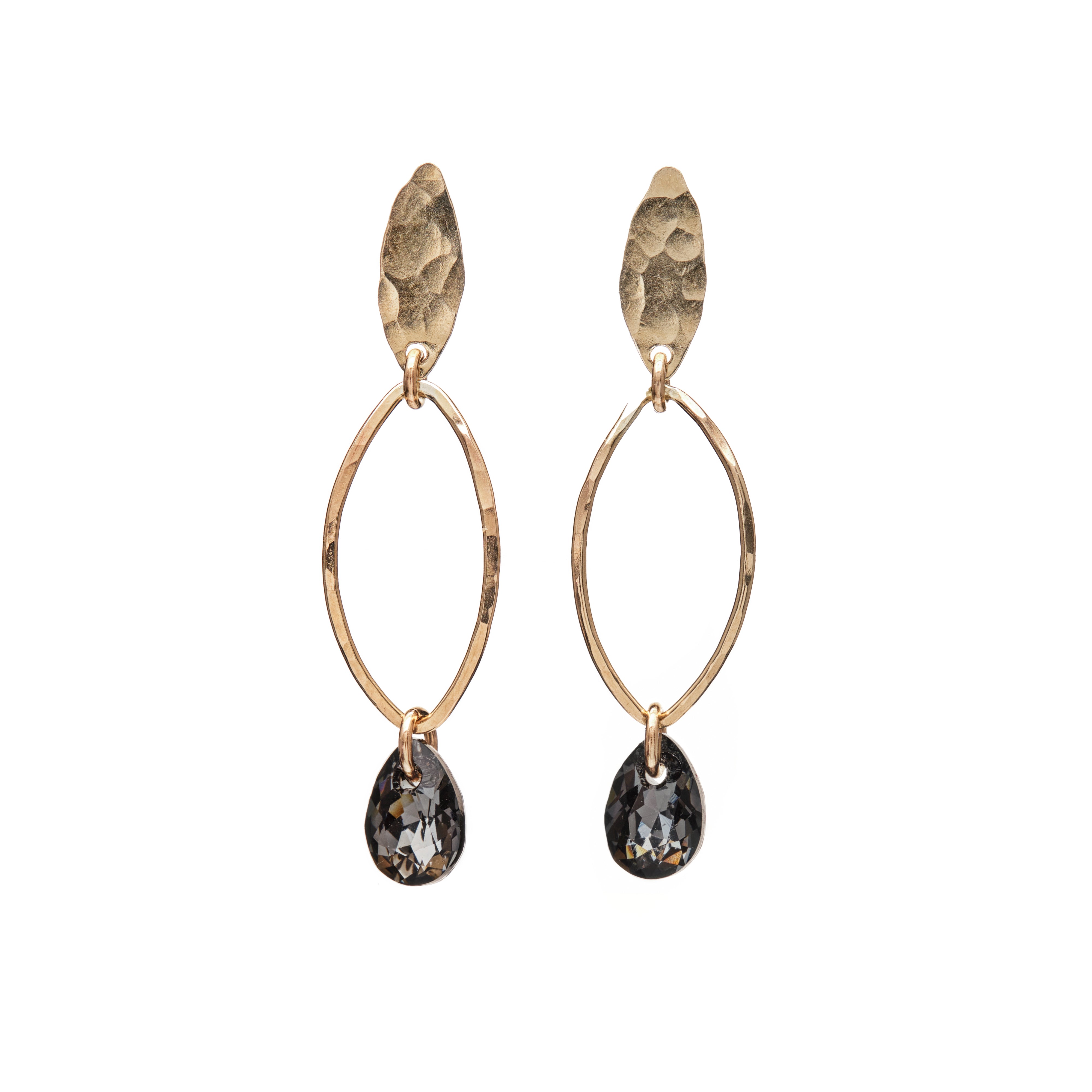 Sequin Leaves Crystal Drop Earrings