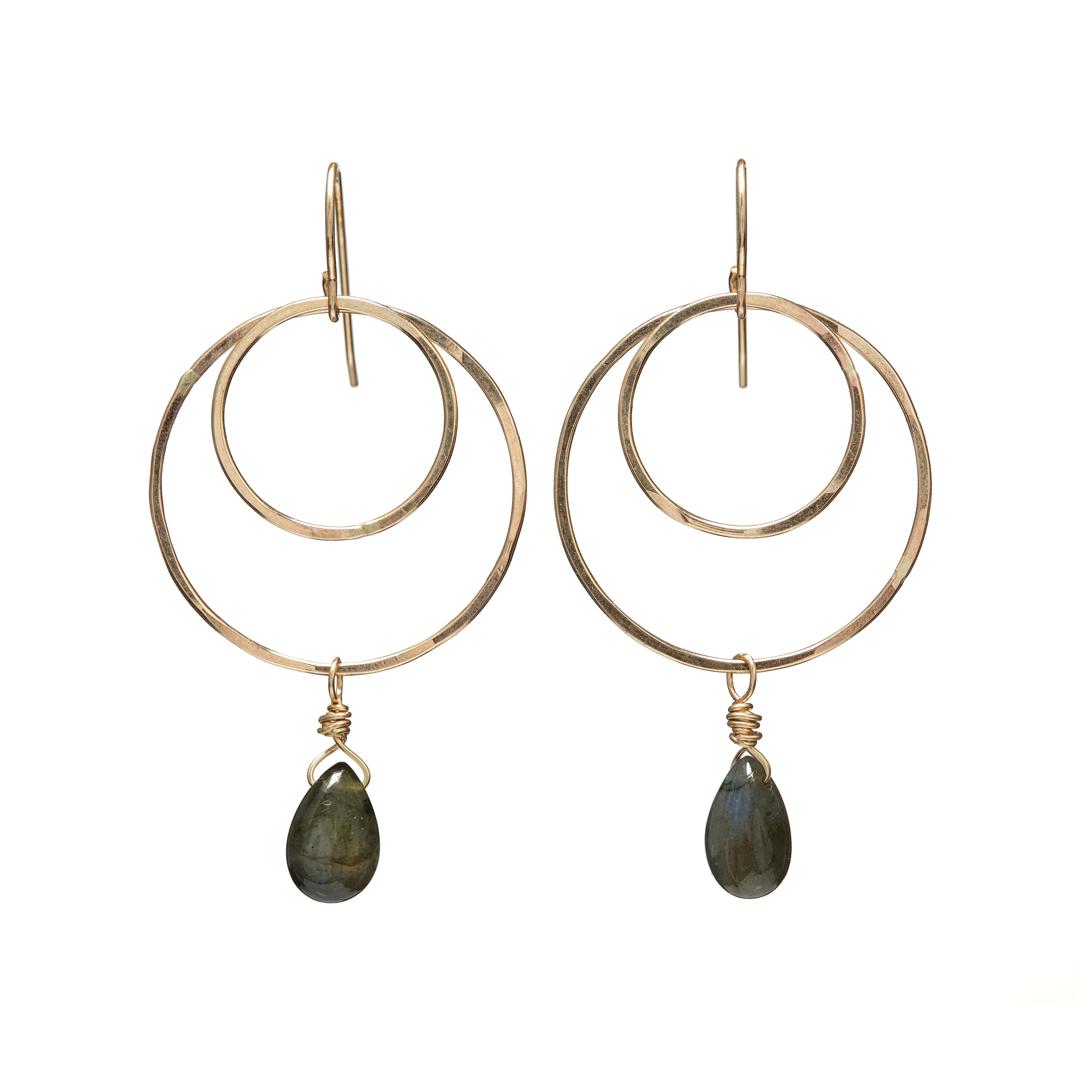 Double Circle Drop Earrings