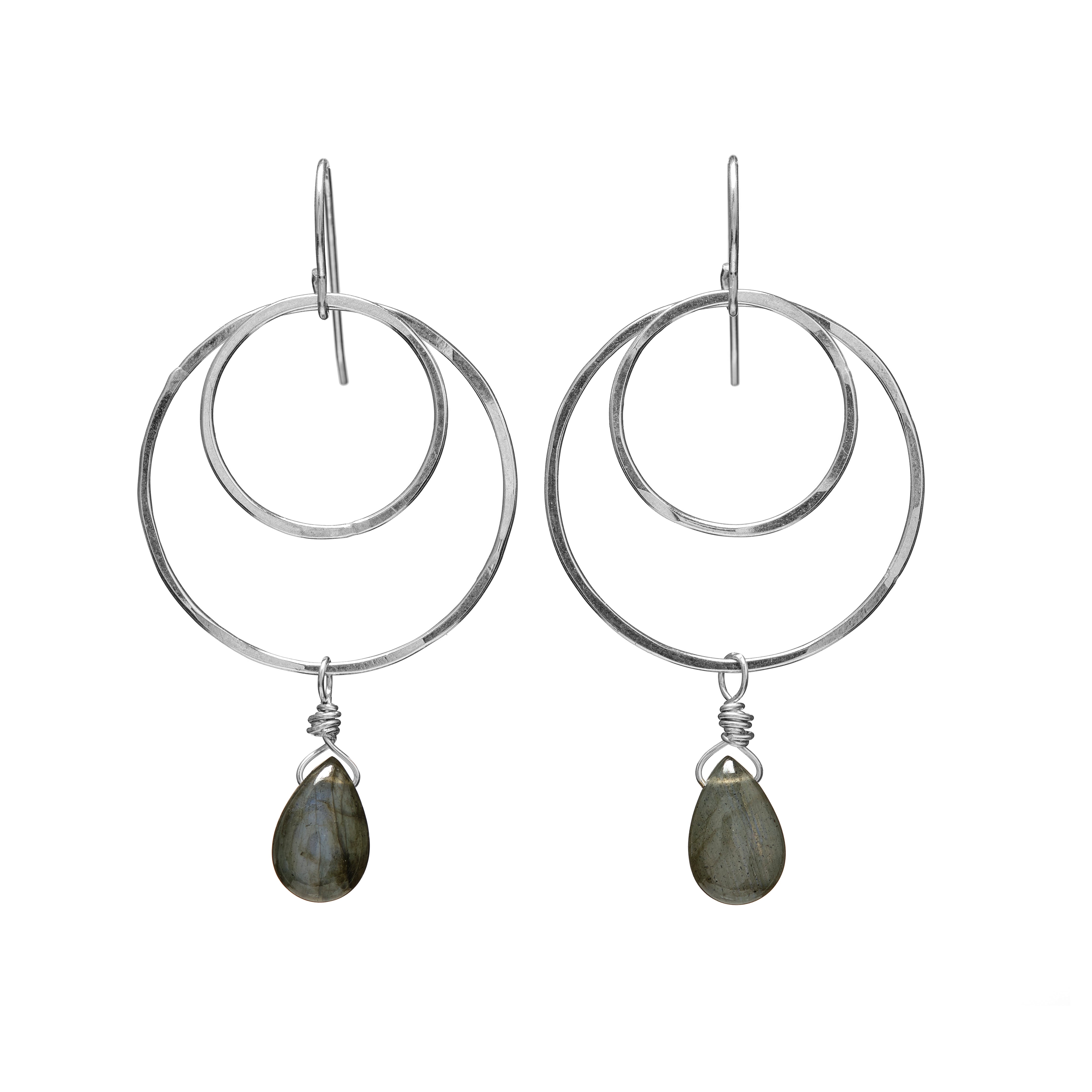 Double Circle Drop Earrings