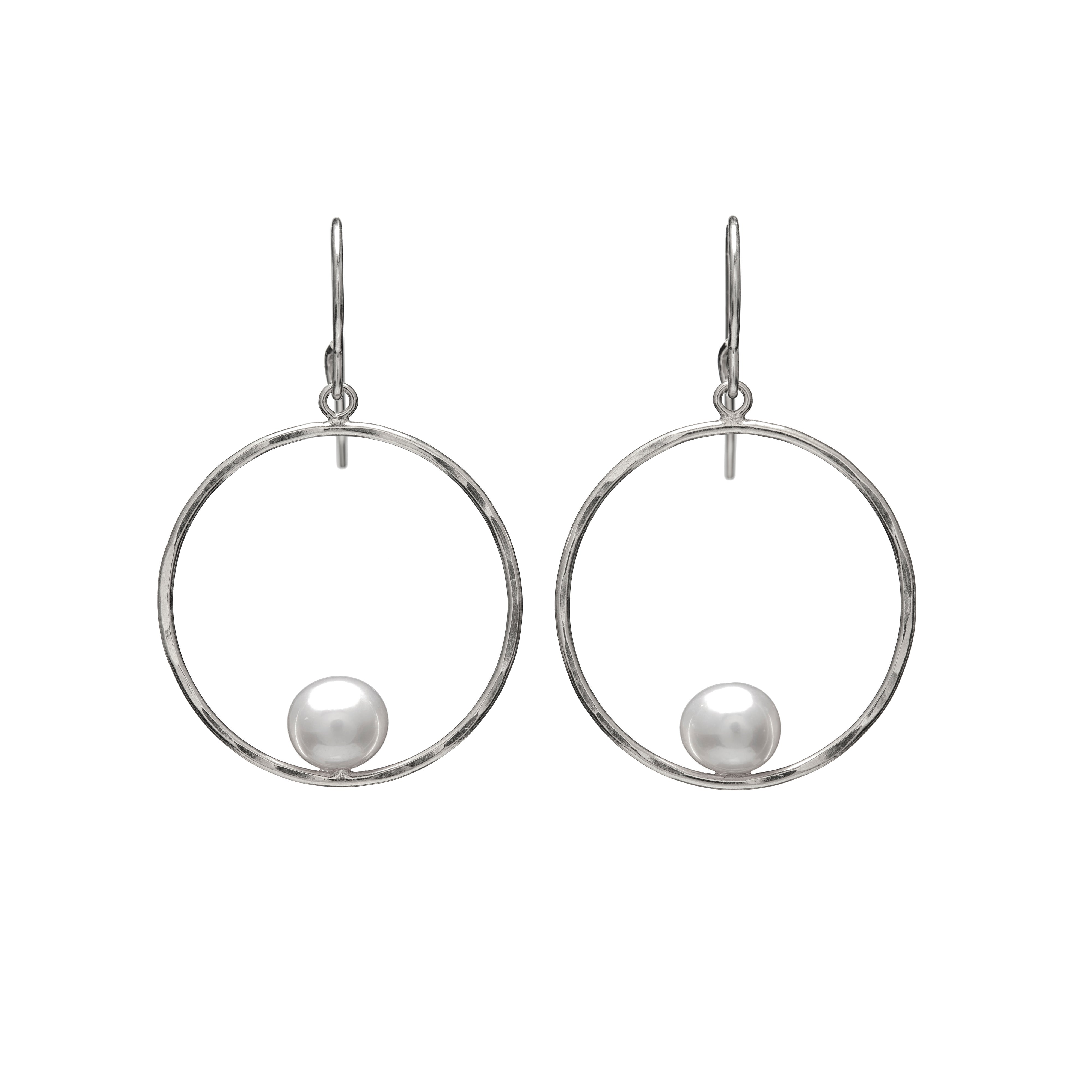 Peg Pearl Hoop Earrings