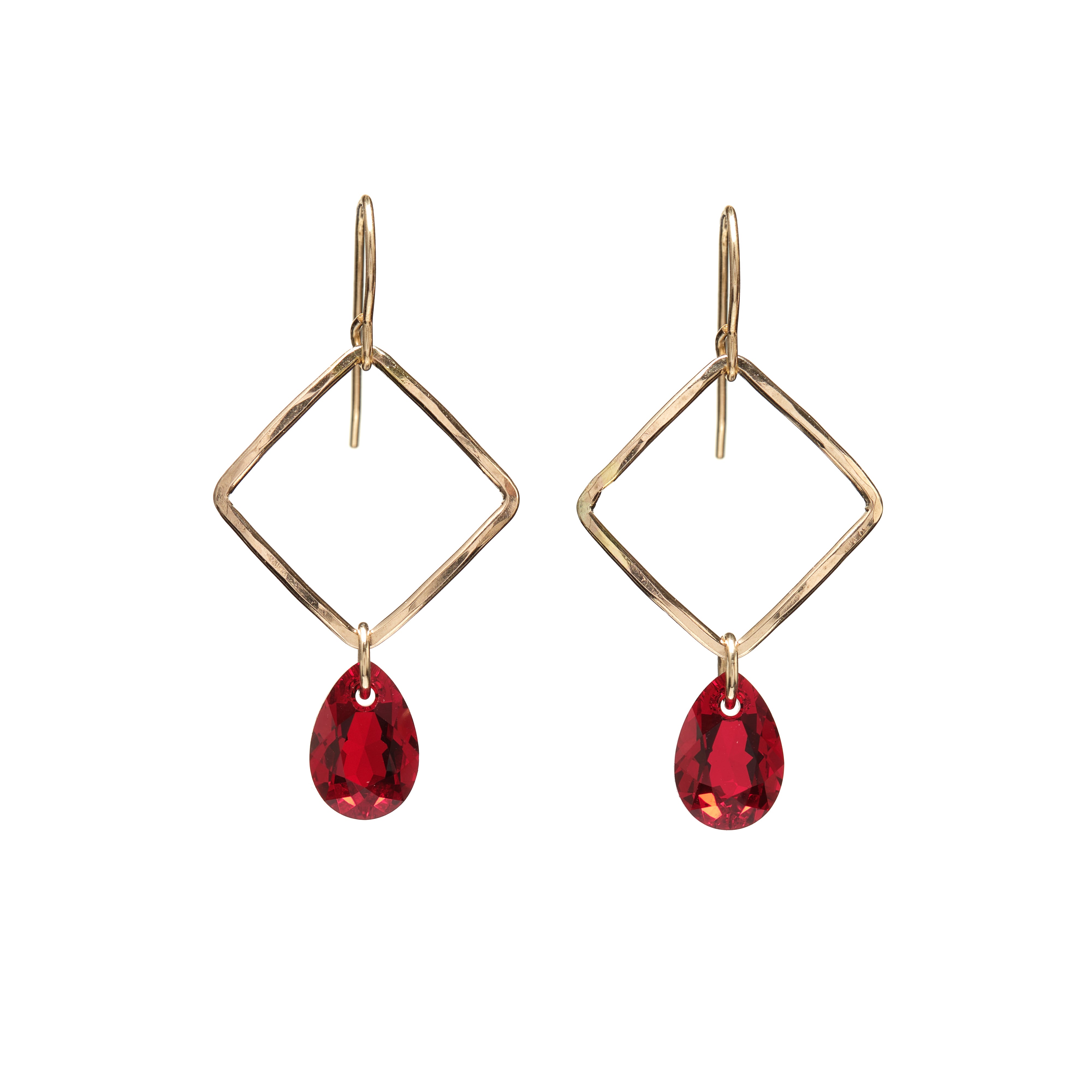 Small Square Crystal Drop Earrings