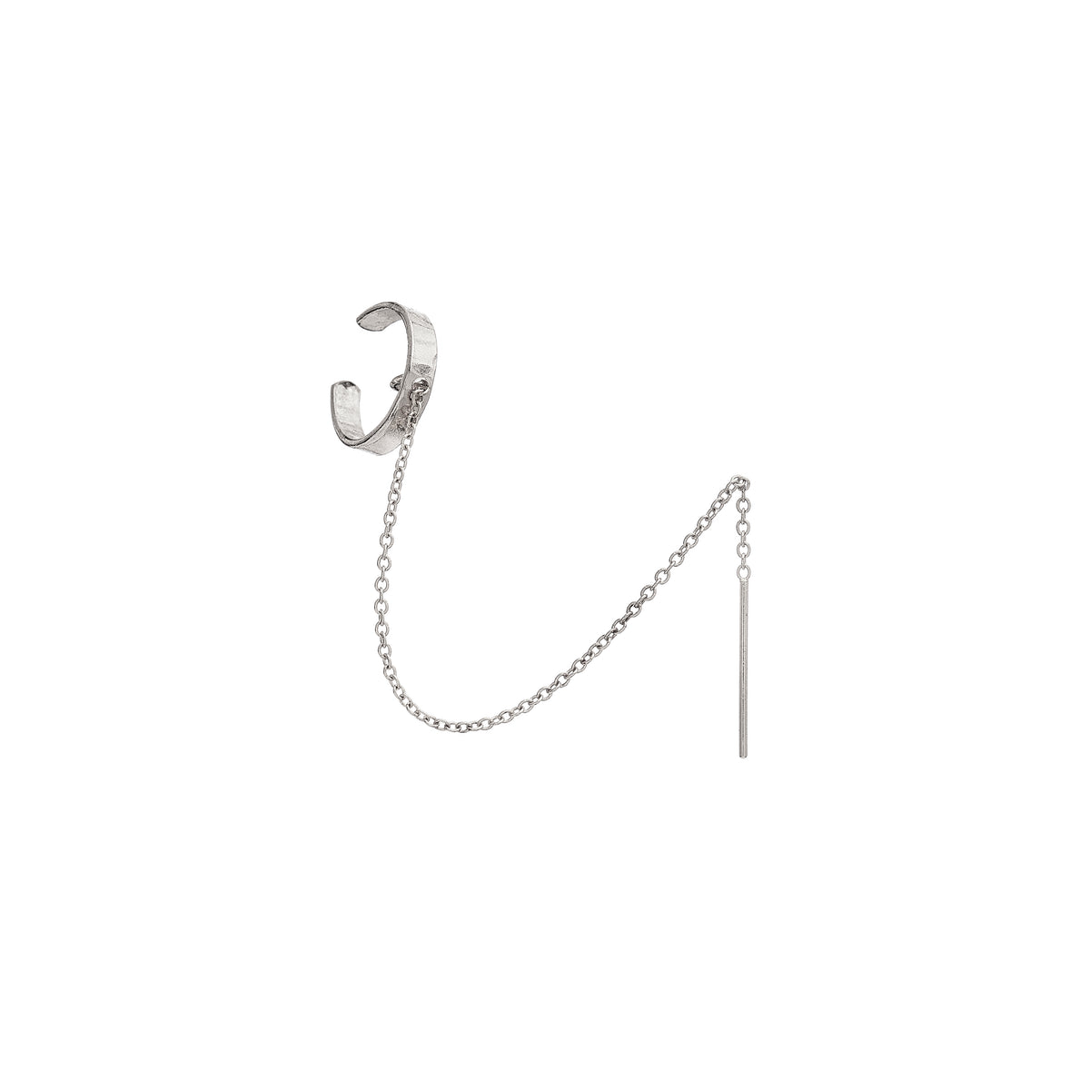 Hand-Forged Ear Cuff with Threader Chain