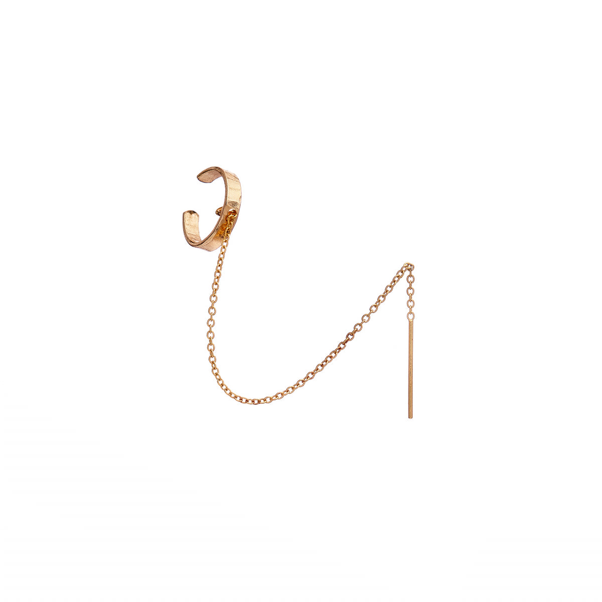Hand-Forged Ear Cuff with Threader Chain