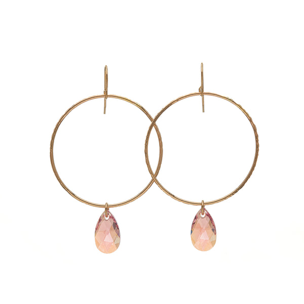 Large Crystal Circle Earrings