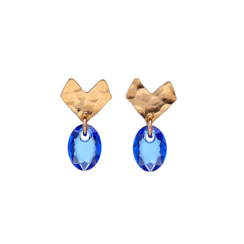 Chevron Elliptic Drop Stud Earrings