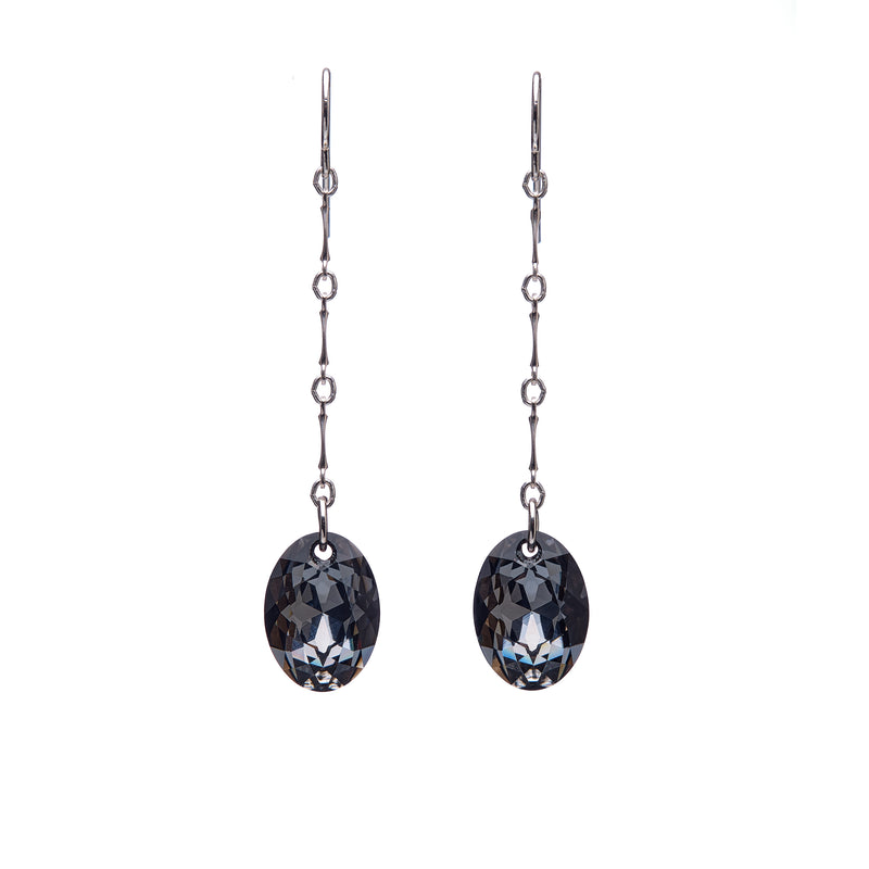 Elliptic Oval Chain Drop Earrings