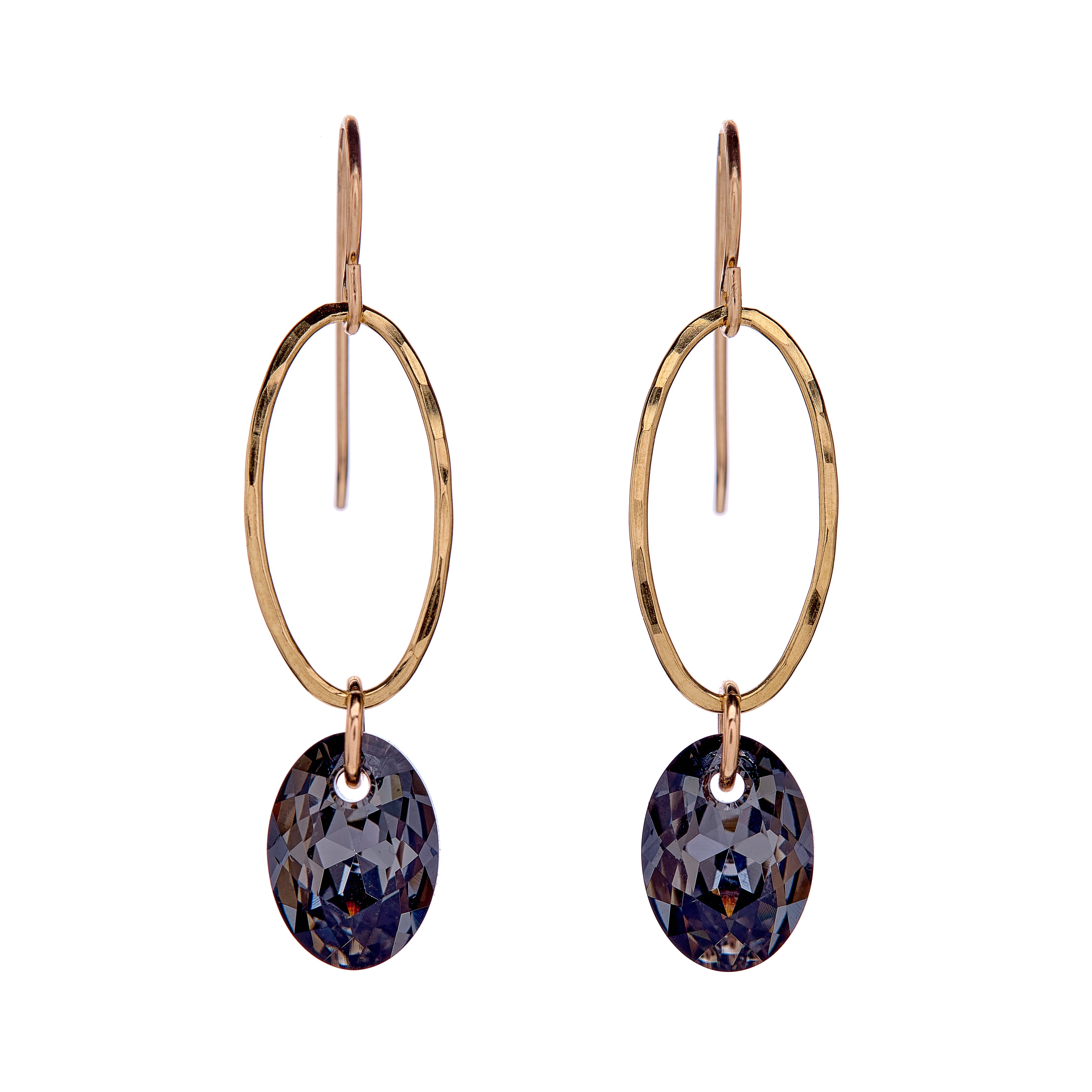 Elliptic Oval Drop Earrings