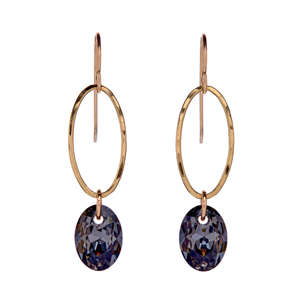 Elliptic Oval Drop Earrings