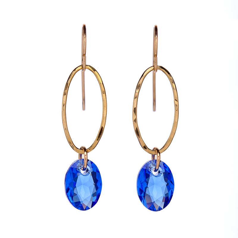 Elliptic Oval Drop Earrings